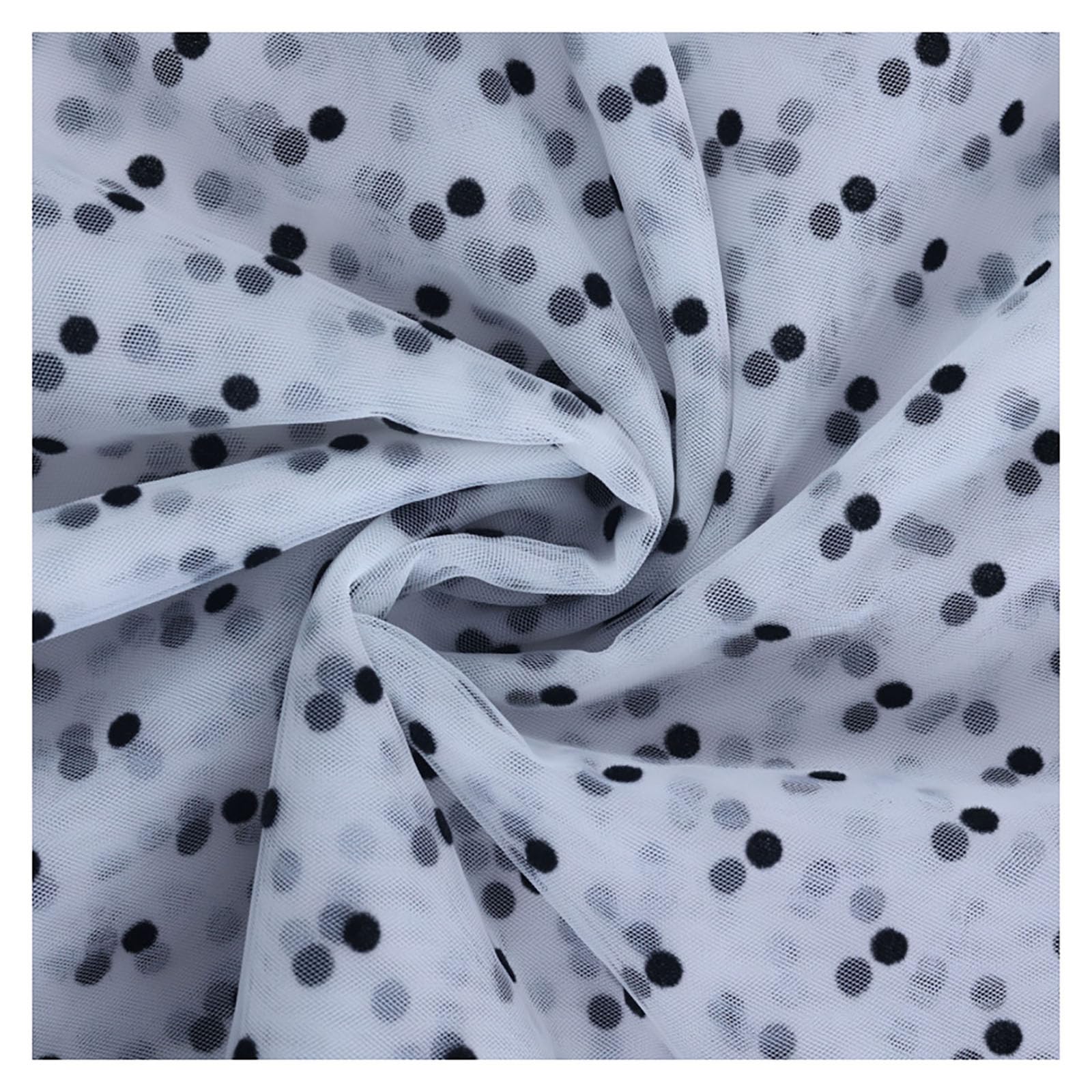 5mx150cm Tüllstoff Punkte Stoff Zum Nähen Polka Dots Netzstoff Dekostoff