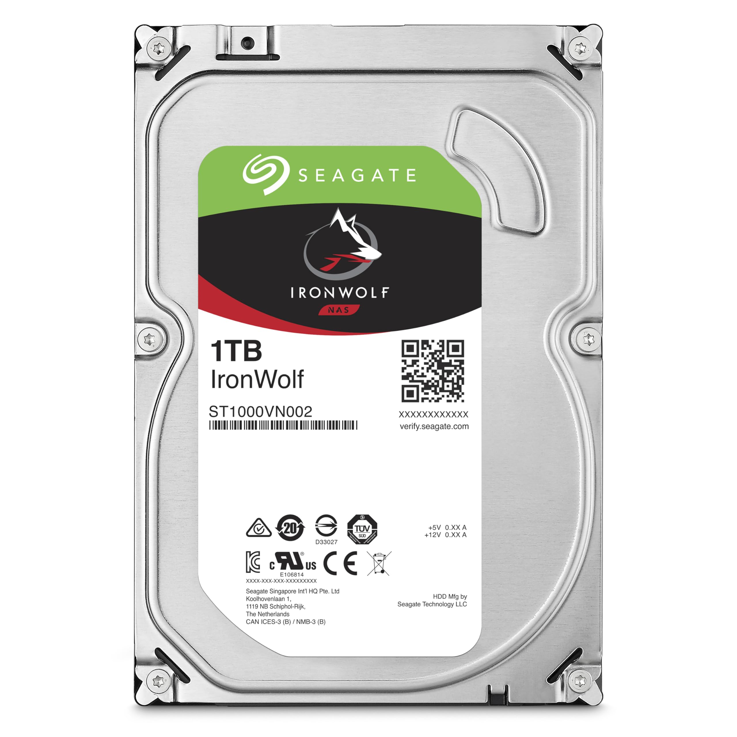 Seagate IronWolf 1TB 3.5-inch Internal Hard Drive (ST1000VN002)