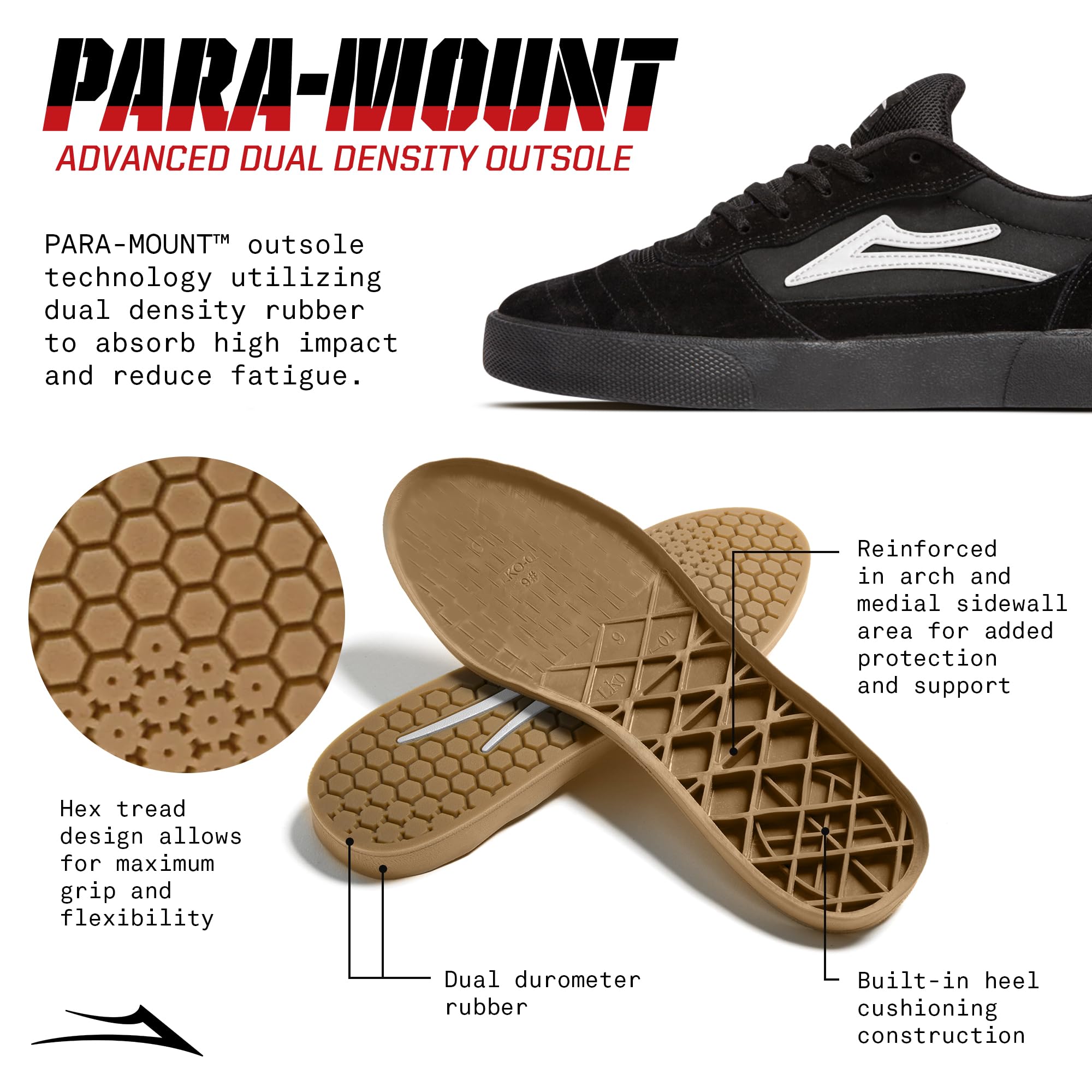 Lakai Cambridge Low-Top Skateschuhe Herren – Robuste Skateboardschuhe für Herren mit Grip & Komfort