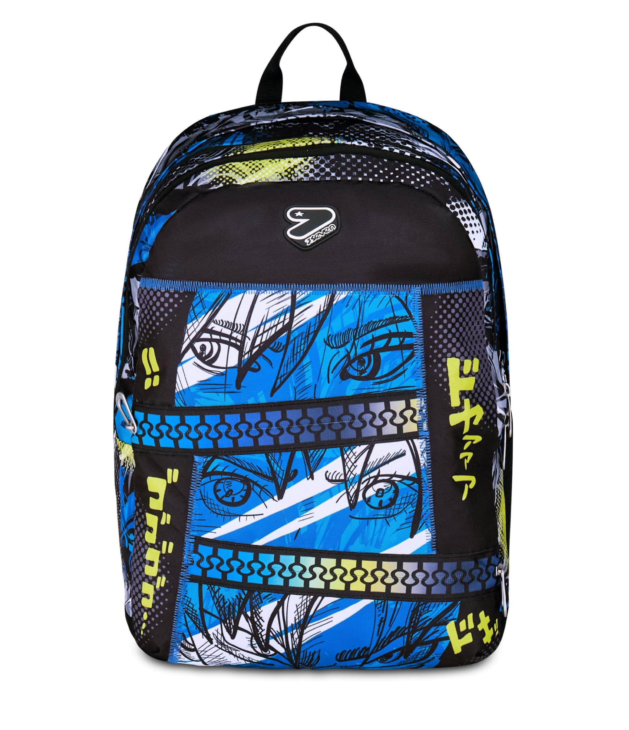 Seven Zaino Scuola Pro XXL Reversibile Detach JAPAN MOOD, Blu, Zaino Doppio Scomparto, Tasca Porta PC e Tasca Porta Borraccia, Scuola Media e Superiore, Ragazzo