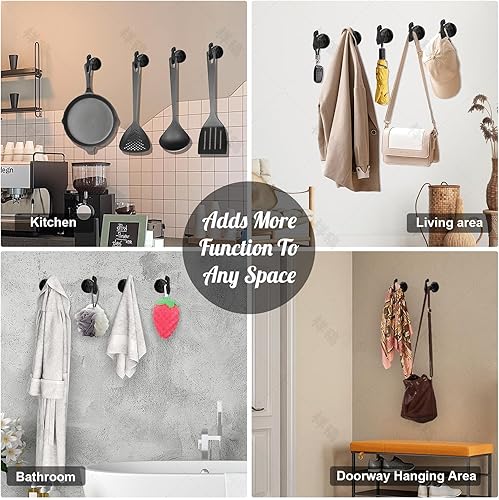 Miniatura 7 de Ganchos de pared de ballena de hierro fundido, ganchos resistentes para abrigos, toallas, chaquetas, sombreros, estantes de pared rústicos, ganchos