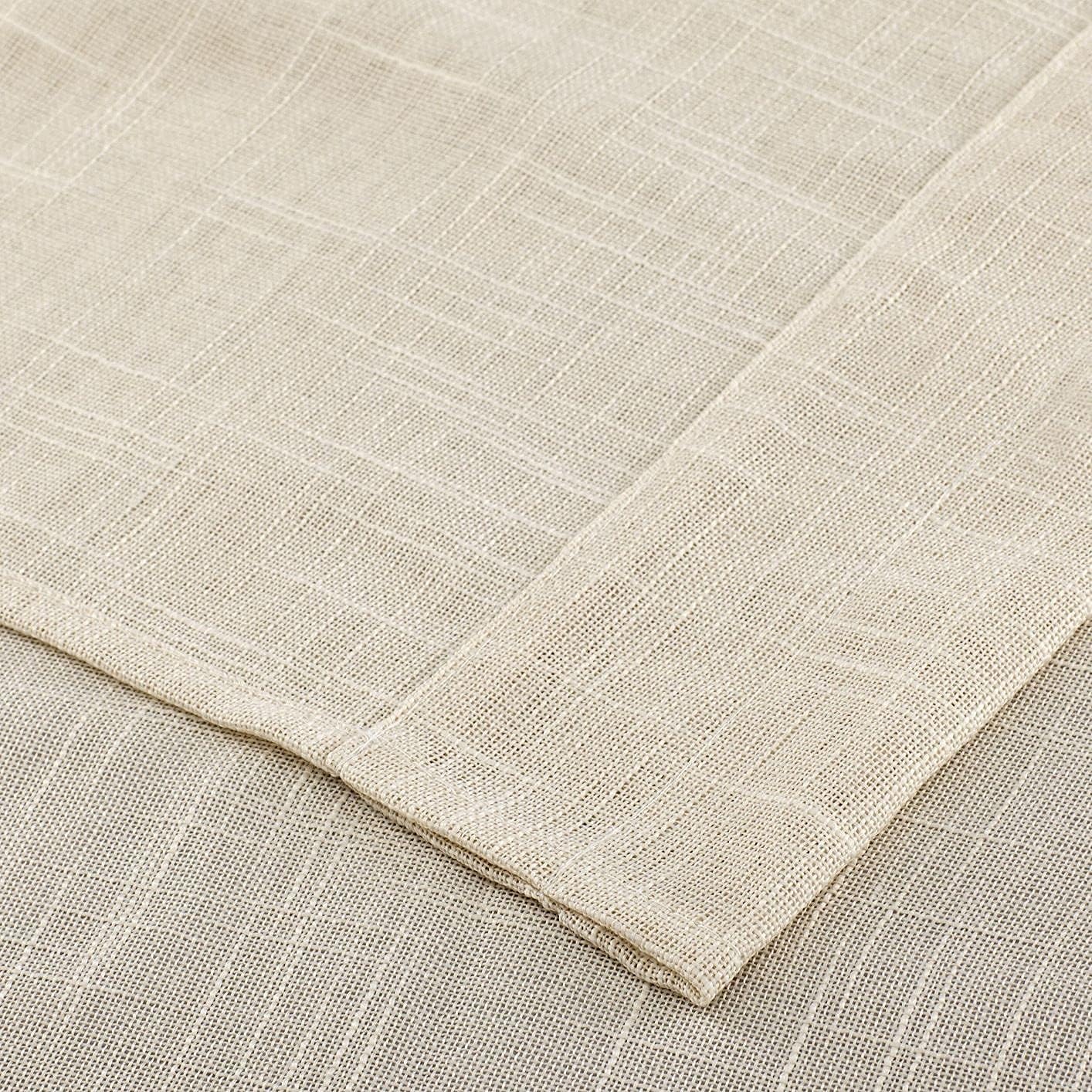 2 Piece Rod Pocket Light Filtering Semi Sheer Window Treatment Linen Tier Set (27" W X 36" L, Ivory)