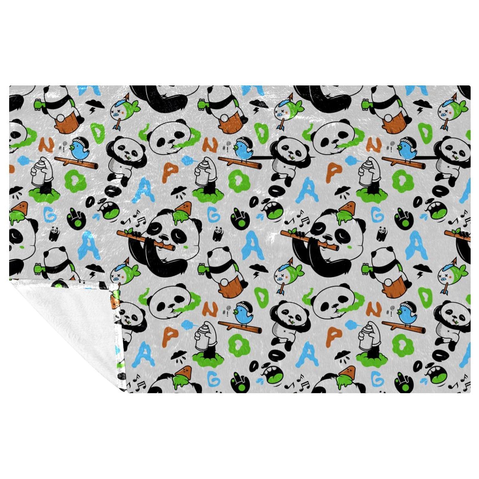 Plaid panda musical pour pique-nique et camping en famille