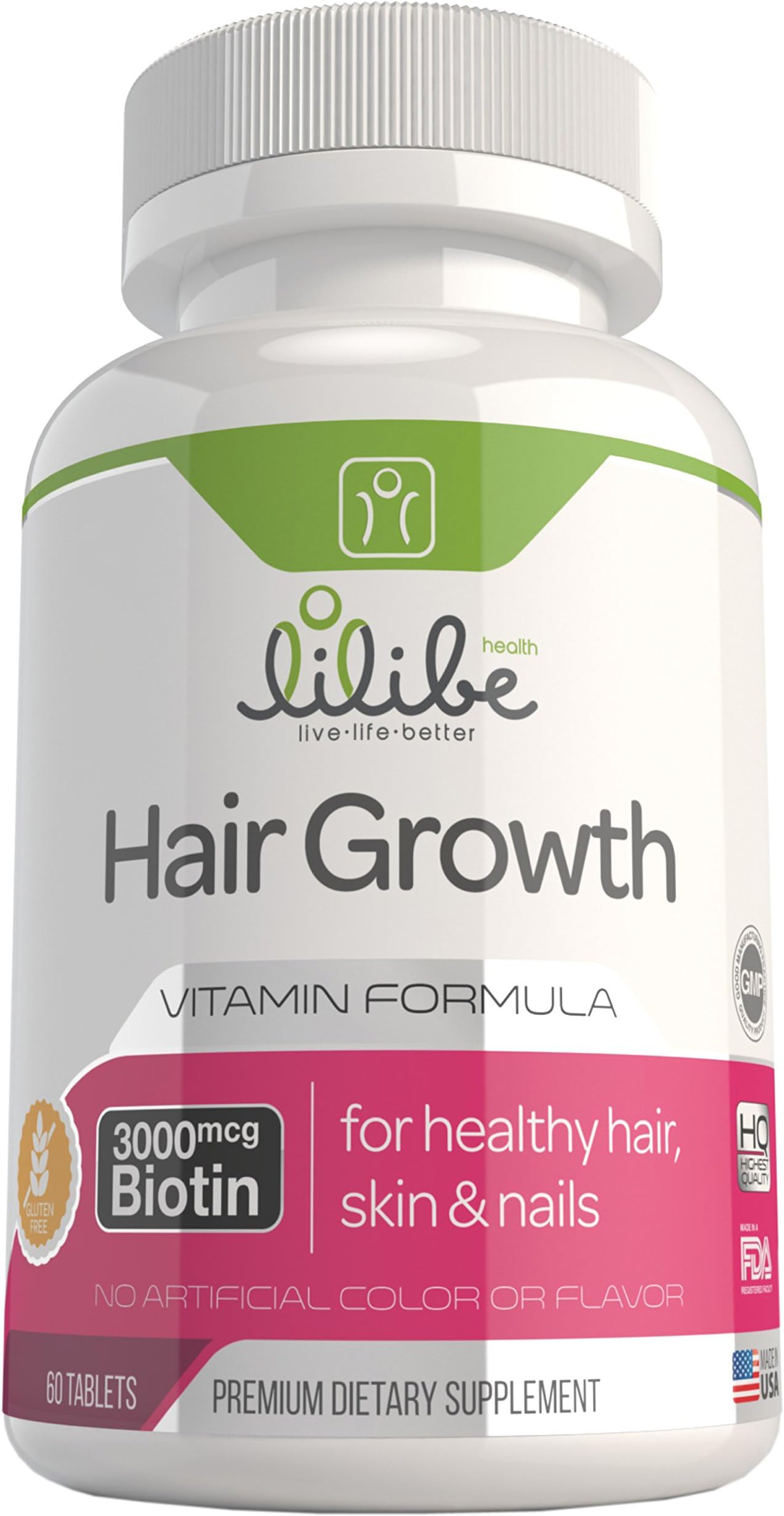Hair Skin and Nails Vitamins with 3000mcg Biotin for Hair Growth Healthy Hair Skin and Gorgeous Nails Hair Vitamin to Prevent Hair Loss for Men and Women with Folic Acid Vitamins A C D E