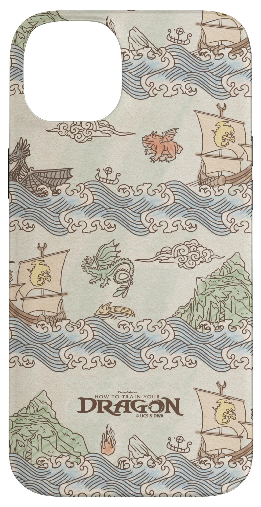 DreamWorks Dragons Viking Ships Sailing All-Over Print Case for iPhone 14 Plus