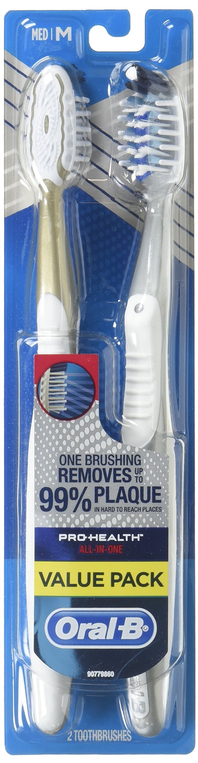 Oral B CrossAction Pro-Health Toothbrush Medium 2 Count Pack of 1