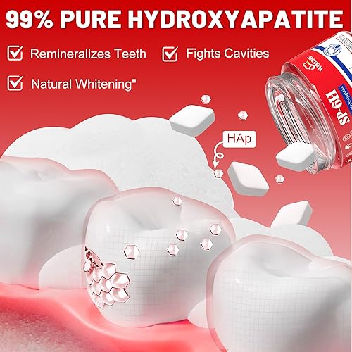 Miniatura 3 de SP-6 Probióticos y tabletas de pasta de dientes hidroxiapatita - Reparación de esmalte remineralizante, blanqueamiento sin flúor, pestañas de viaje