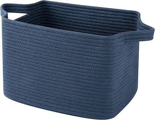 OIAHOMY Cesta de almacenamiento, cestas de almacenamiento para estantes, cestas de cuerda de algodón para almacenamiento, cesta tejida para