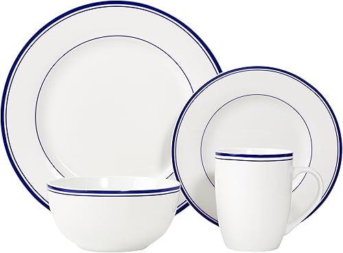 Miniatura 10 de Tienda Basics Juego de vajilla de cocina de 16 piezas platos cuencos tazas servicio para 4 color gris