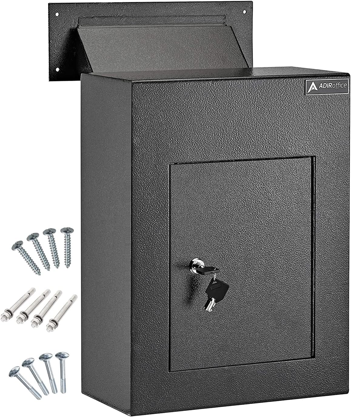AdirOffice Through The Wall Drop Box Safe Durable Thick Steel w