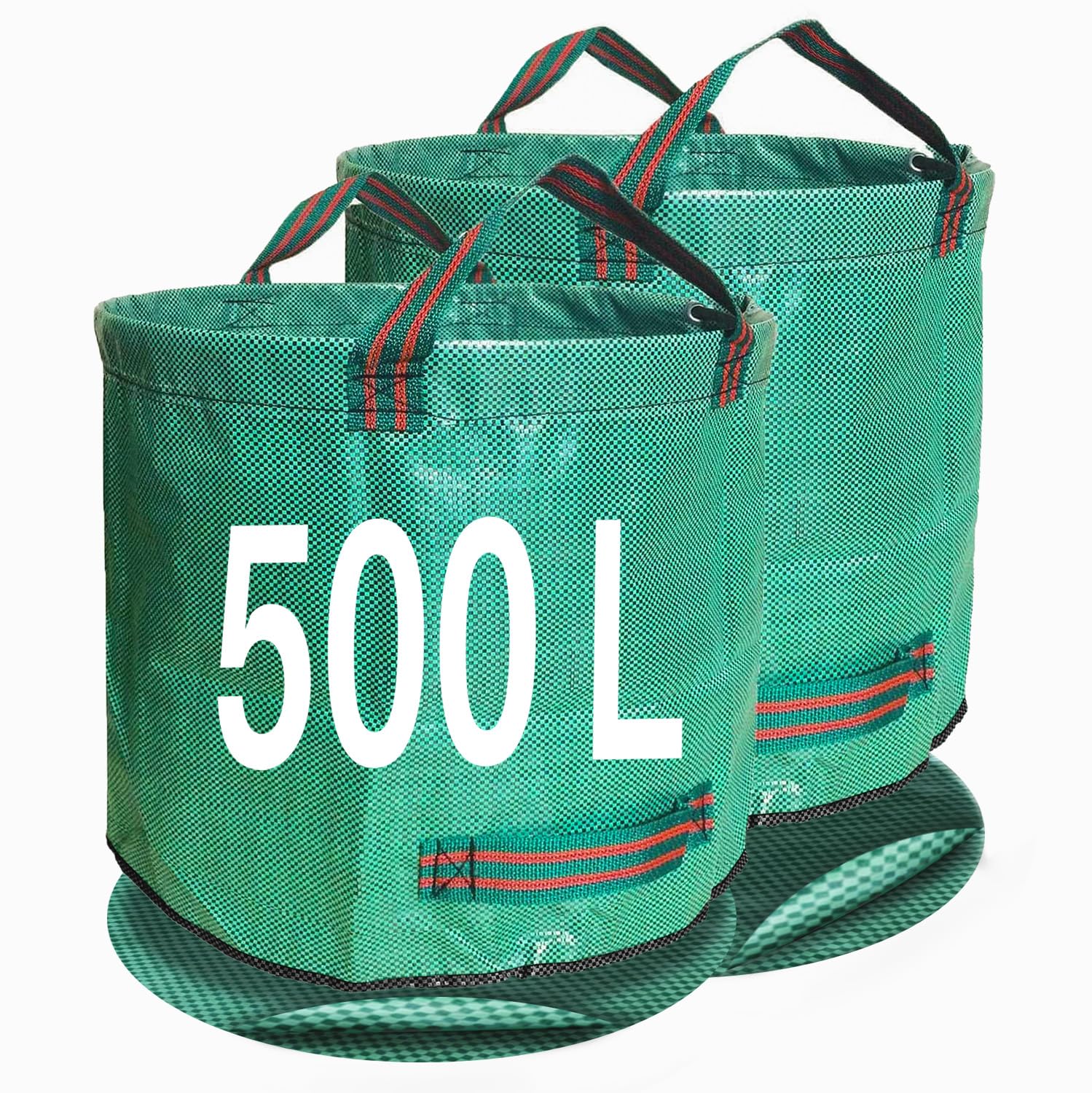 Singwow Garden Waste Bags 500L x 2 Heavy Duty Bin Bags, Reusable Garden Sacks with Handles, Ideal for Collecting Yard Waste, Plant waste grass and Leaves (2Ply Bottom Edition)