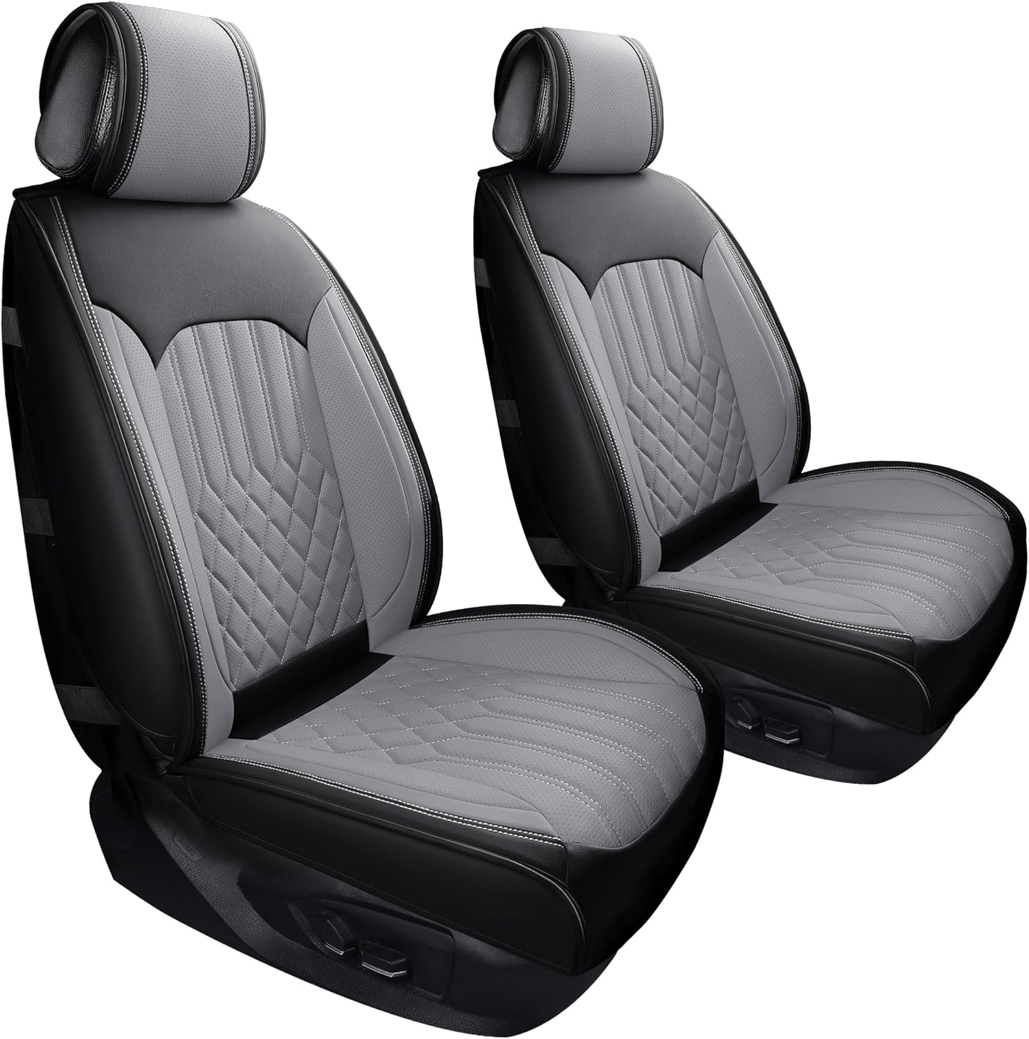 Tomatoman Seat Covers Compatible with Ford Focus Nissan Frontier Pathfinder Mitsubishi Outlander Chevy Equinox Hyundai Elantra Toyota Highlander Cadillac DTS(2PCS Front/Black)