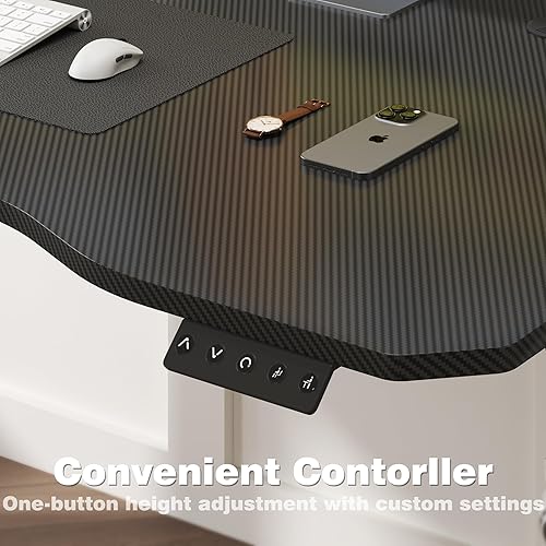 Miniatura 6 de Shahoo Escritorio eléctrico de pie, 63 x 24 pulgadas, preestablecido de memoria, estación de trabajo de computadora con portavasos y gancho para