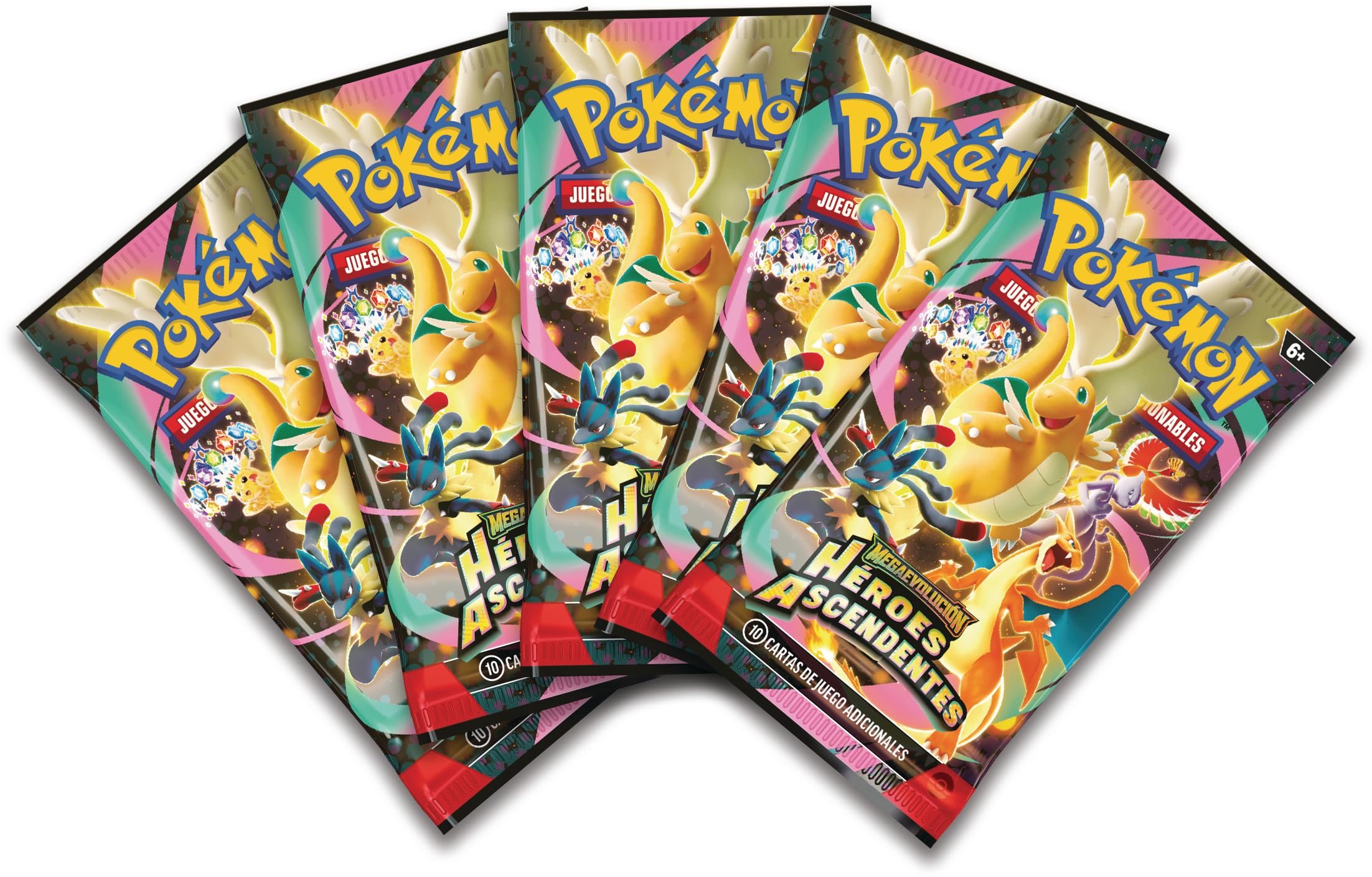 Pokémon: Colección con Pin Deluxe Primeros Compañeros de Megaevolución-Héroes Ascendentes (3 Cartas holográficas de promoción, 1 Pin Deluxe y 5 Sobres de Mejora) — view 6