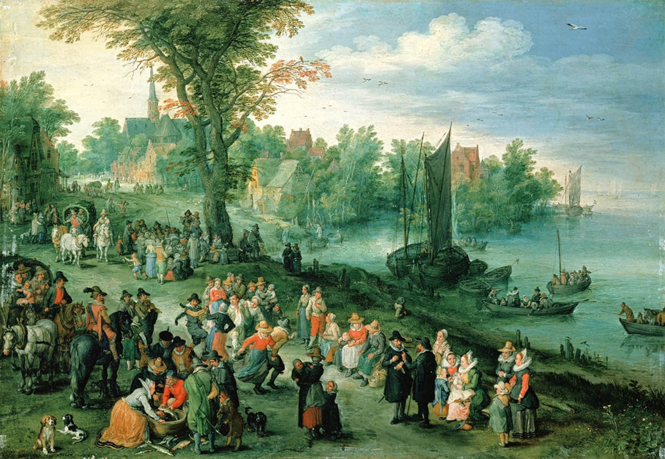 POSTERIIk Vintage Print Pop Art Landscape Artwork Unbekanntes Bild by Jan the Elder Brueghel Art Prints for Office Home Decor 60x90cm