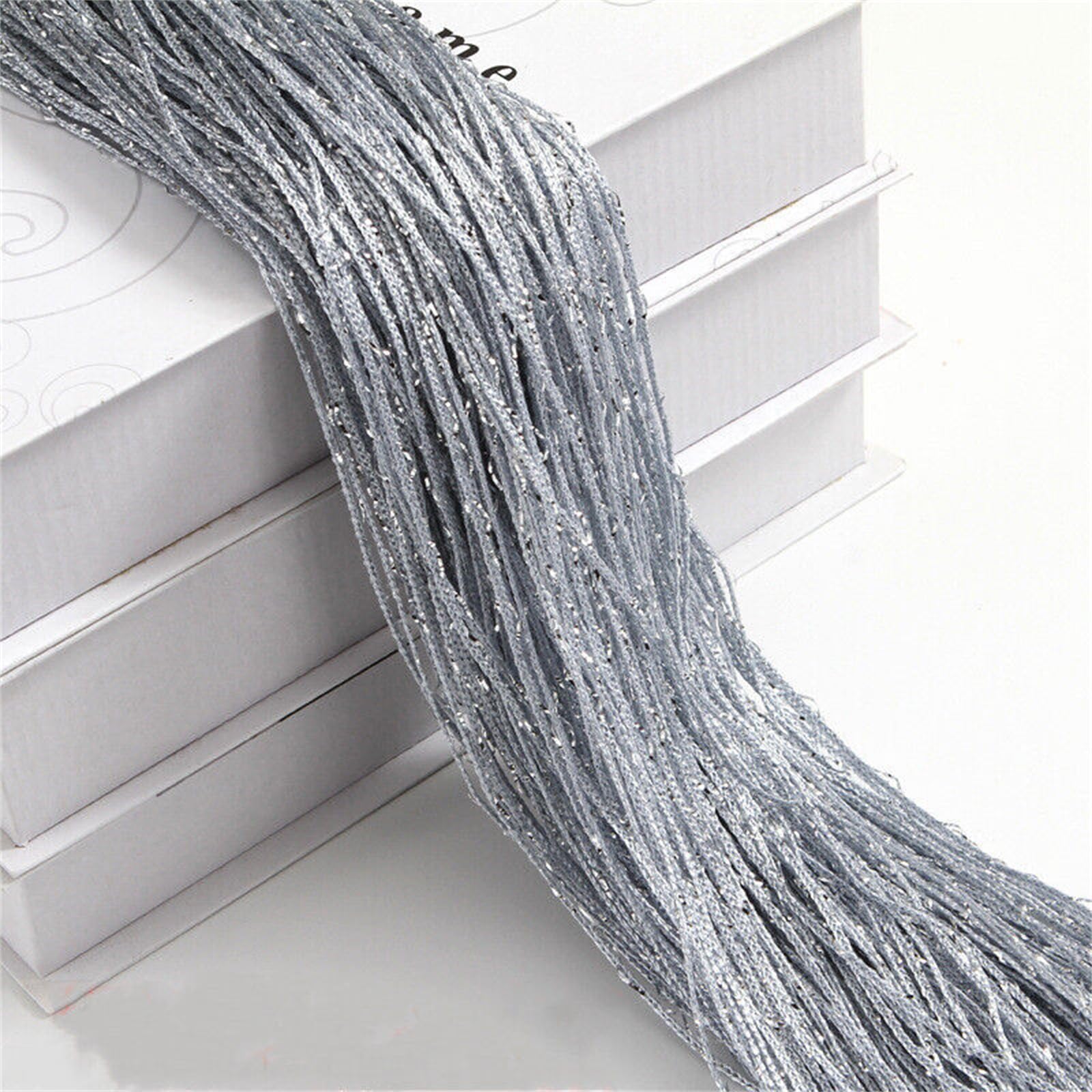 Zomanon Door String Curtain Tassel Curtain, Luxury Tassel String Door Curtain Beads Decorative 200 x 100 cm Fly Screen Room Divider Window Tassel Curtain Panel for Bedroom Hotel Living Room (Silver)