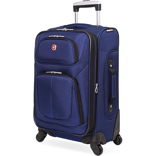 SwissGear Sion Softside Expandable Roller Luggage, Blue, Carry-On 21-Inch