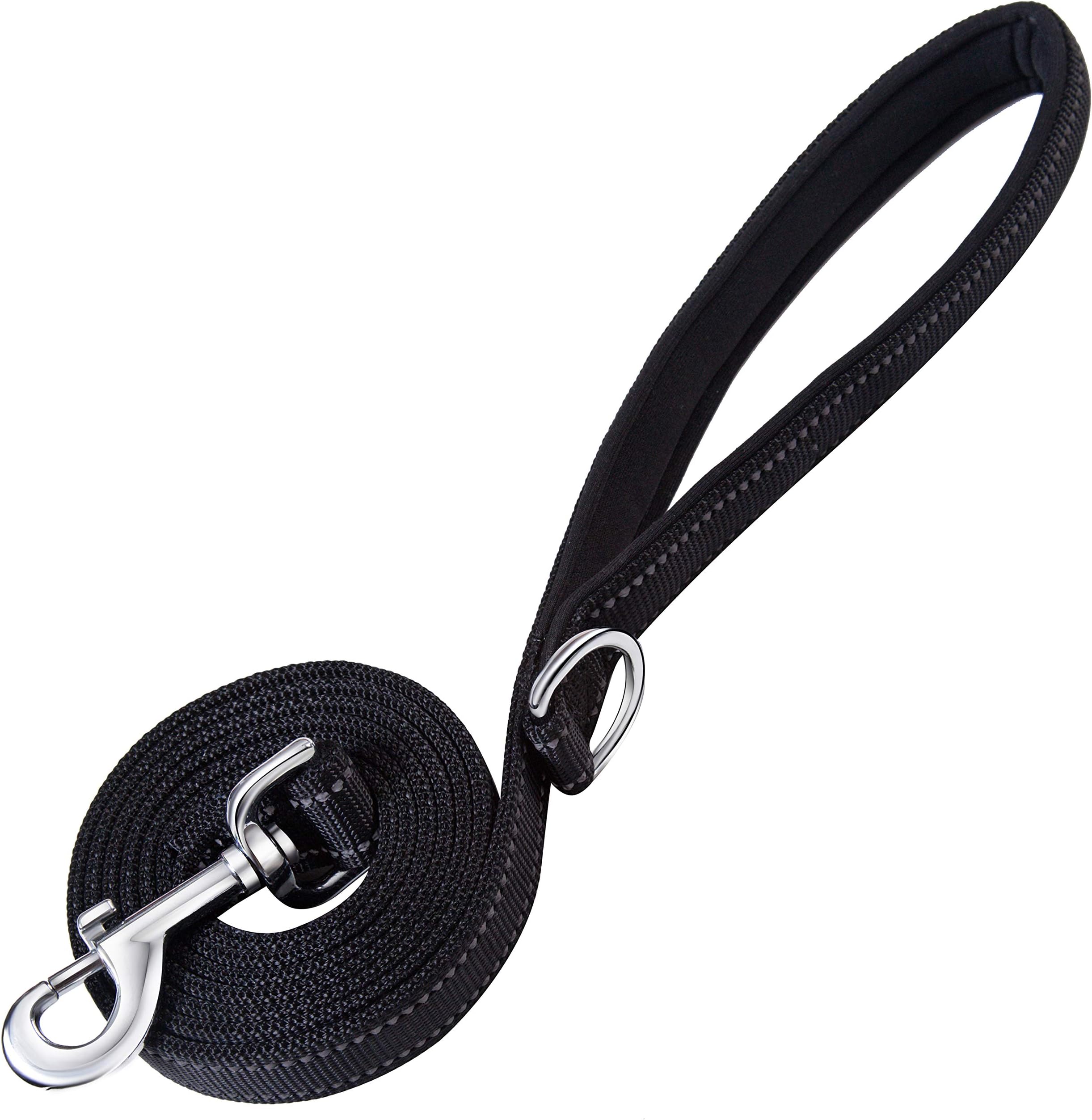 Heavy Duty Dog Leash Reflective Dog Leash – Lukpaw 6ft Nylon Rope Dog Training Leash for Large Dogs Medium Dogs (Black) (Black)
