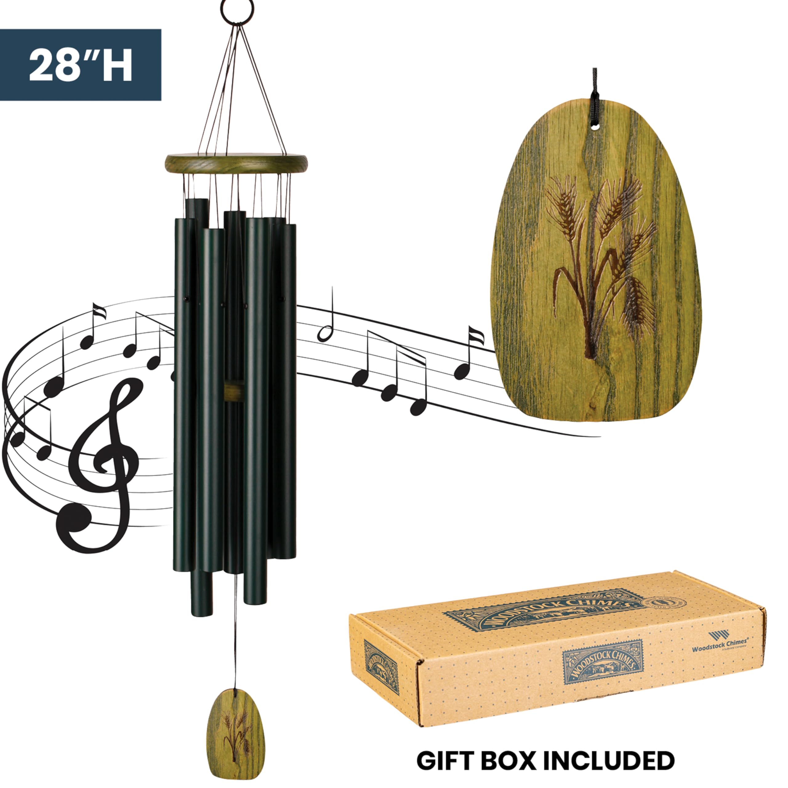 Woodstock Chimes Signature Collection Carillon éolien de Bavière 71,1 cm Musique du Monde pour extérieur, terrasse, Maison ou Jardin (CBS)