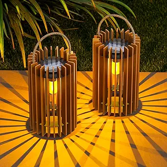 2-Pack Solar Lanterns Outdoor Hanging Decorative Lamp