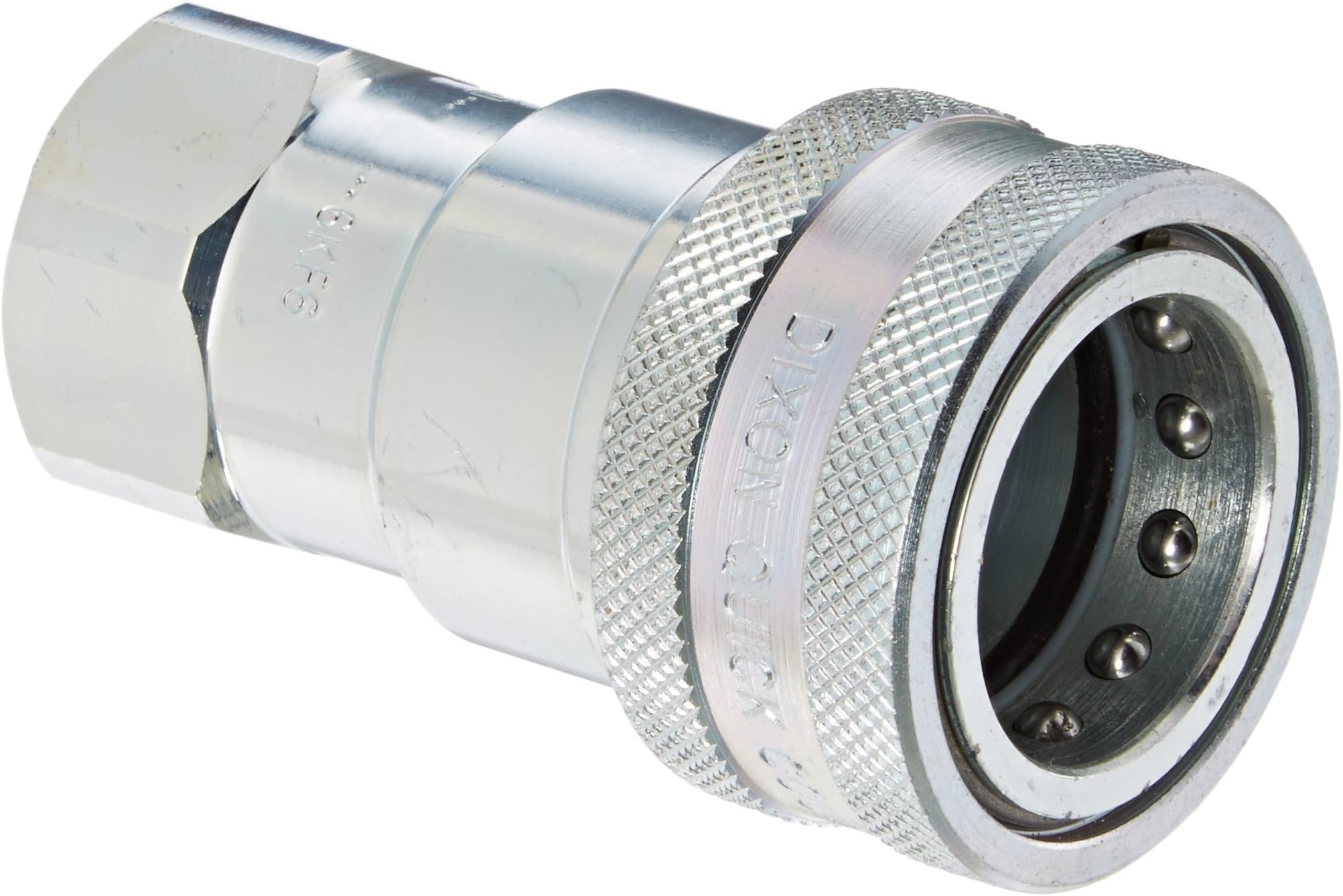 DixonValve 6KF6 Steel ISO-A Interchange Hydraulic Fitting, Coupler, 3/4" Coupling x 3/4" - 14 NPTF Female Thread