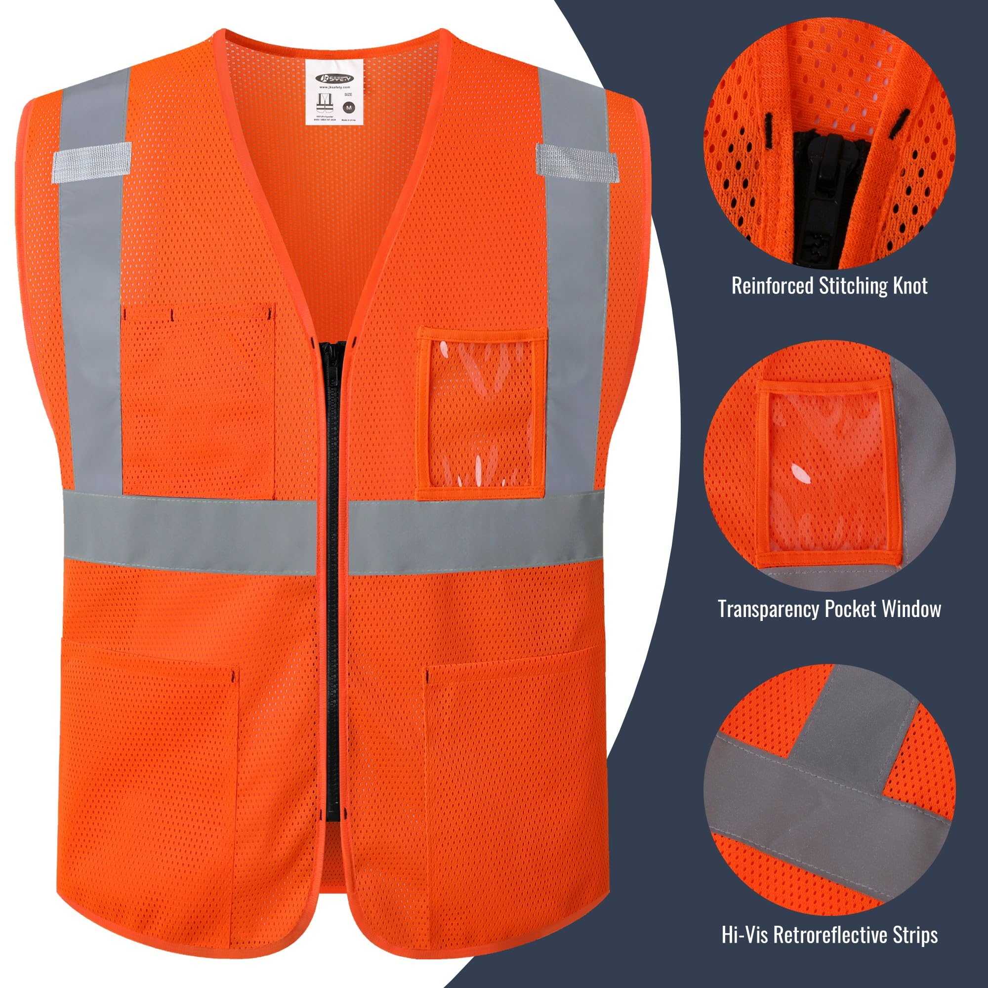 Snapklik.com : JKSafety Safety Vest For Men Women Hi Vis Construction Vest