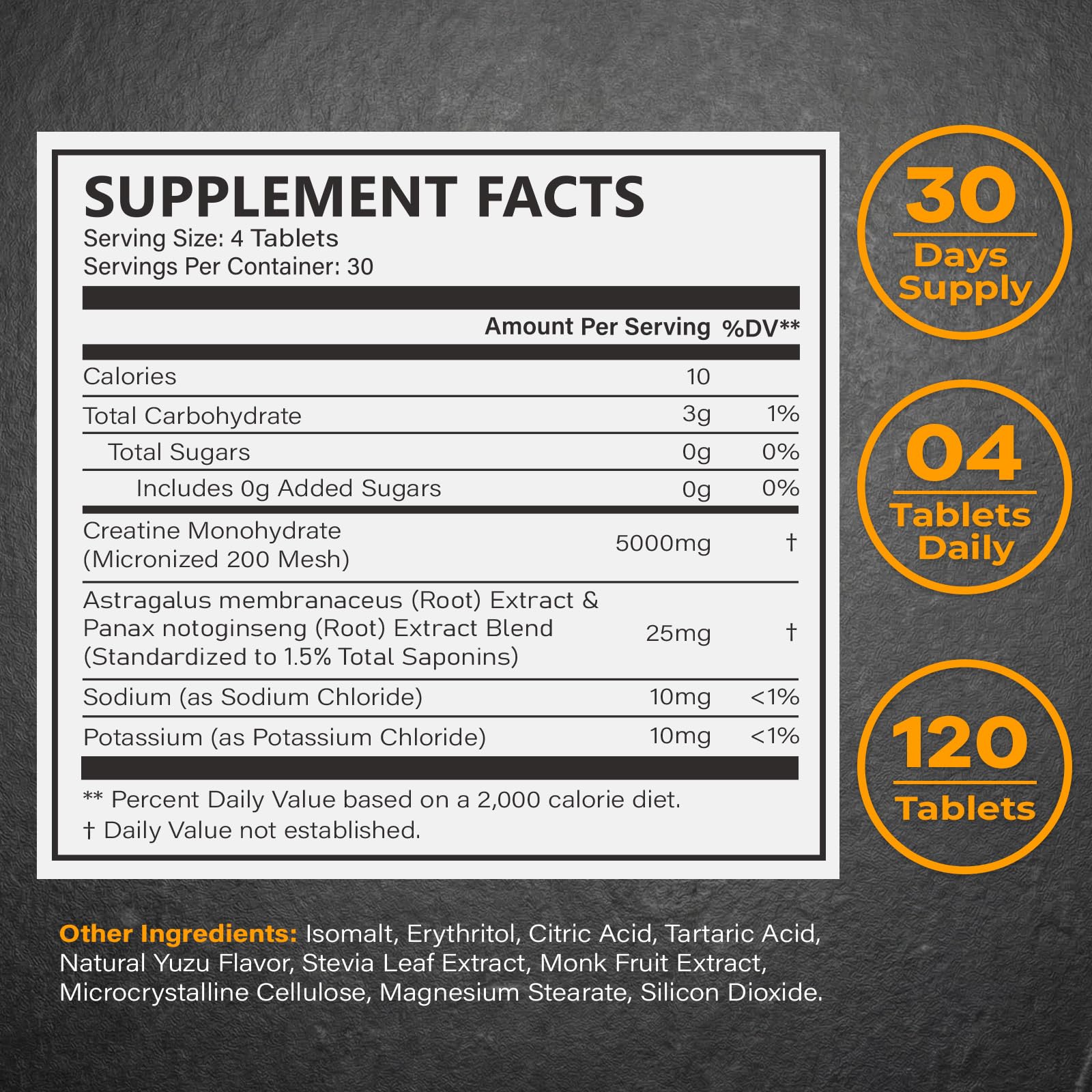 Creatine Monohydrate Chews, 5000mg per Serving, Sugar-Free, 240 Tablets — Amazon image 8