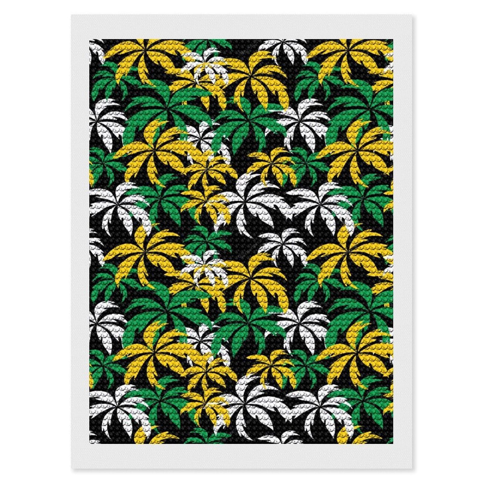 Nclqvjxzkhw Style Palm Trees In Jamaica Diamond Art Painting For Adult Round Diamonds Pictures Arts Crafts Home Wall Decor 12"X16"