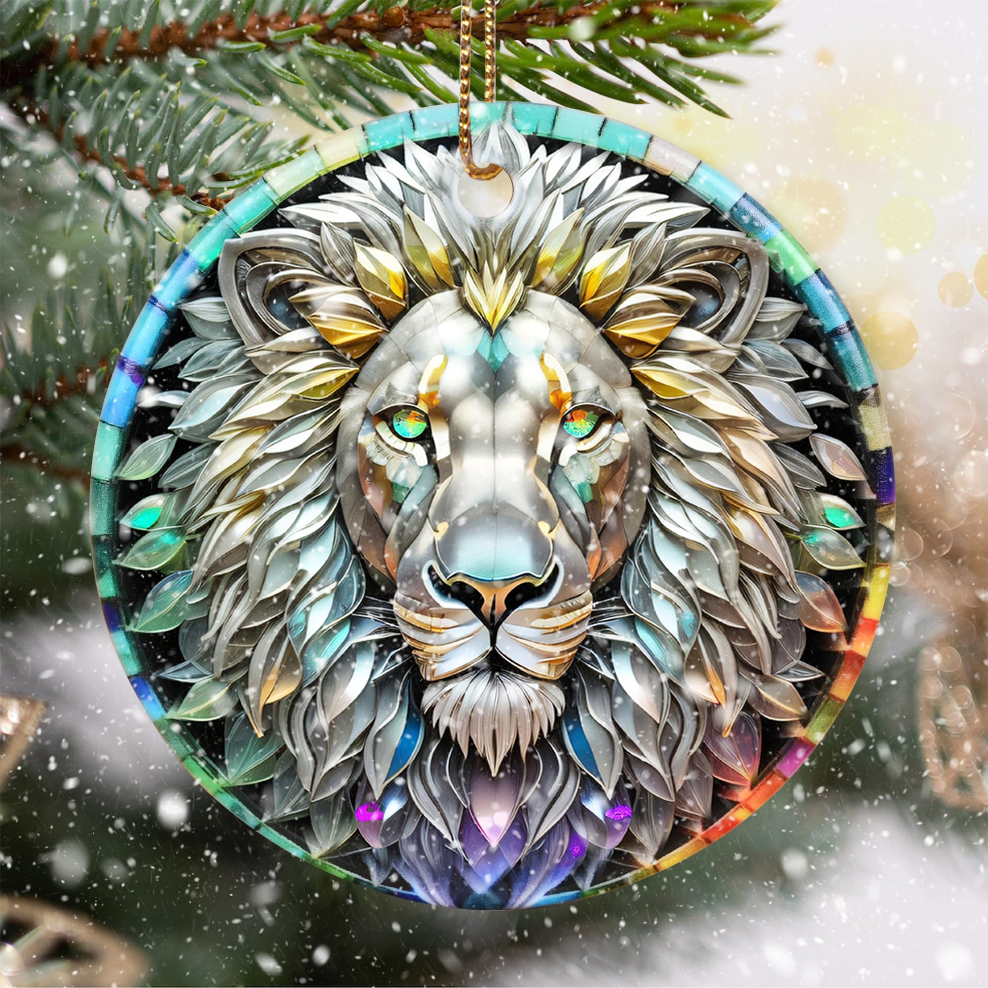 Lion en céramique teintée Touber pour une décoration de salon élégante