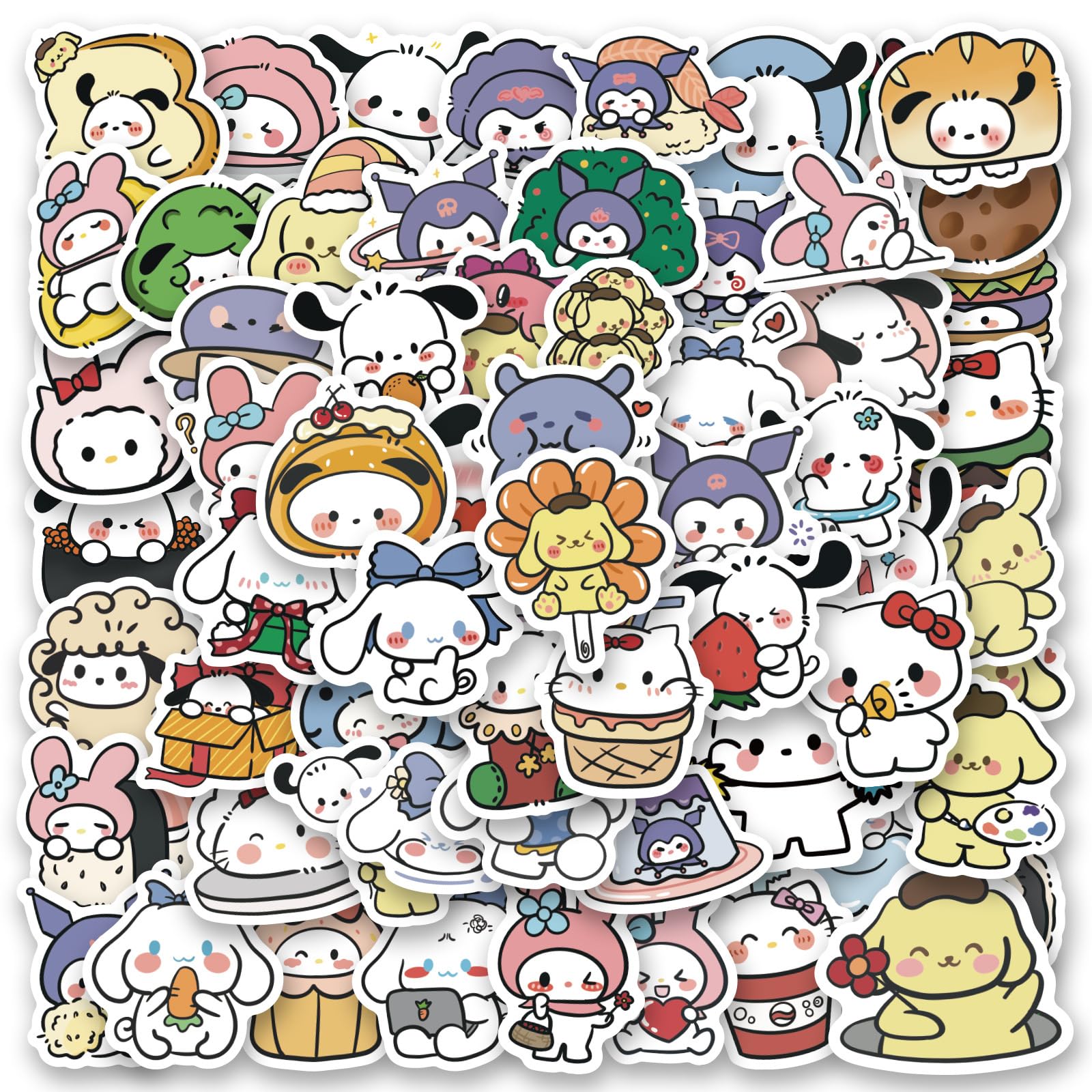 DAVBNM 100 Pcs Cute Stickers, Anime Stickers, Kawaii Stickerss, Scrapbook Stickerss, for Laptop, Cars, Phone, Water Bottle, Skateboard, Suitcase, Guitar, Pad