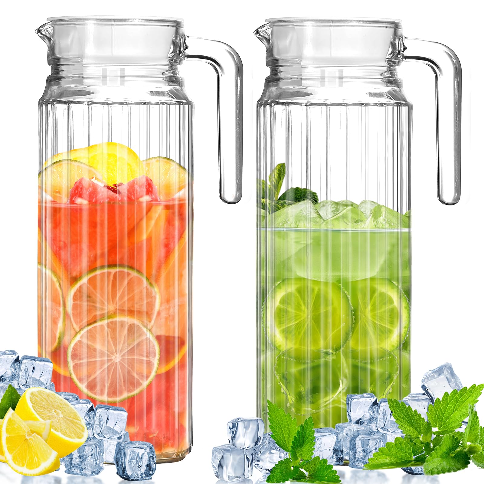 carafe d'eau en verre avec couvercle
