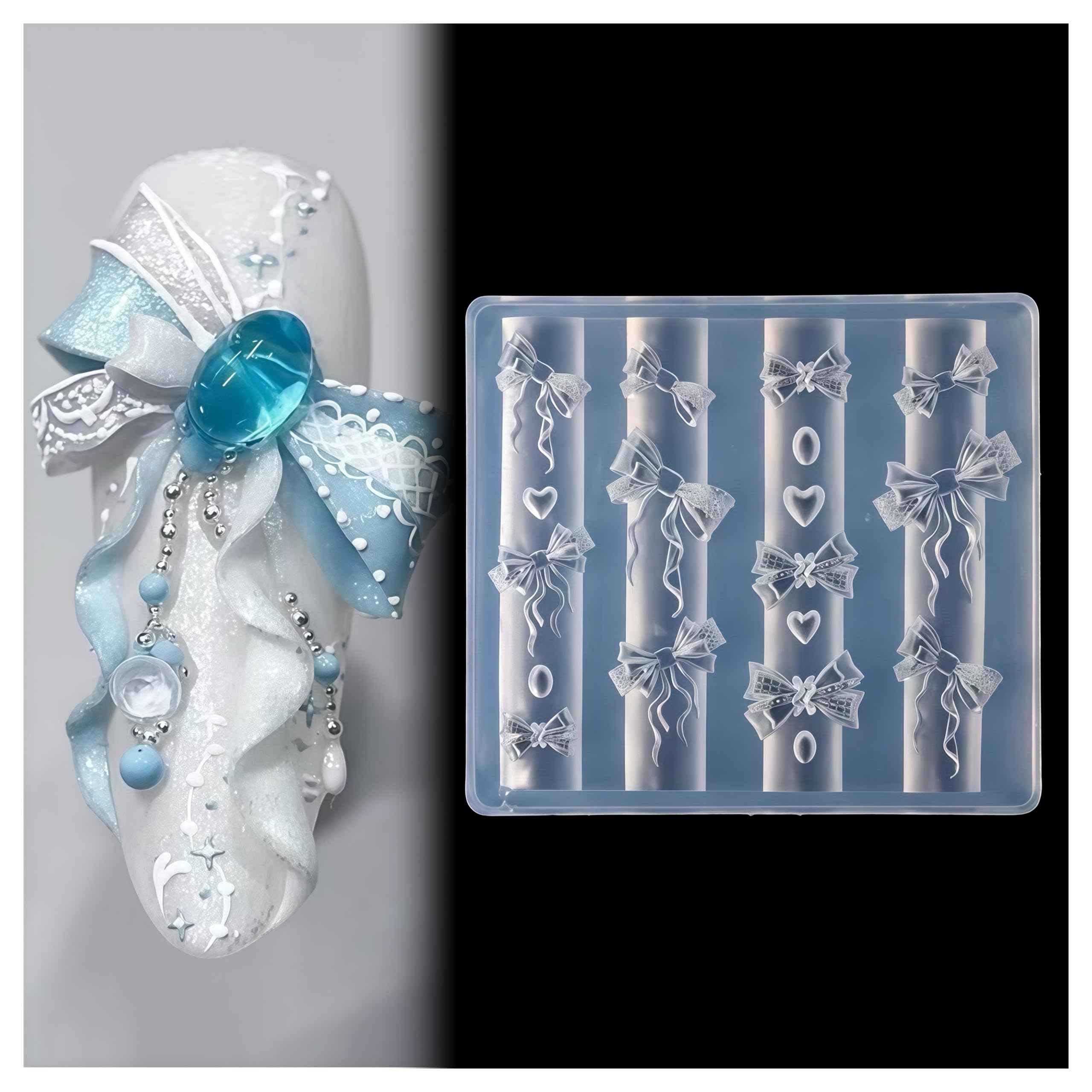 Accessori per Unghie Gel 3D Resina Forme di Rose Strumenti in Seta Fiocchi Farfalle per Nails