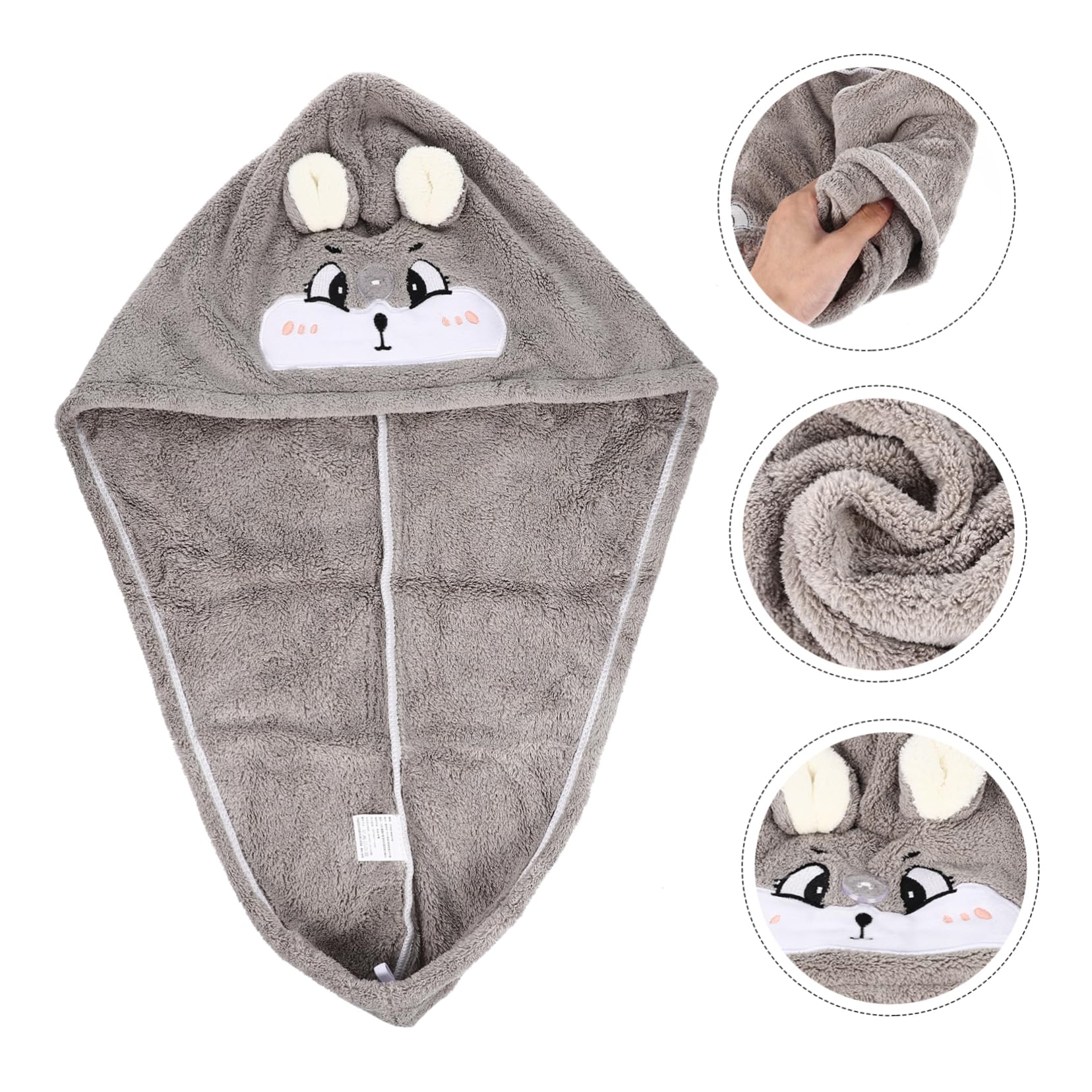 SOLUSTRE Bathing Hair Hat Super Absorbent Shower Towel Wrap for Wet Hair Comfortable Fleece Hair Drying Cap for Reducing Frizz Quick Drying for Women