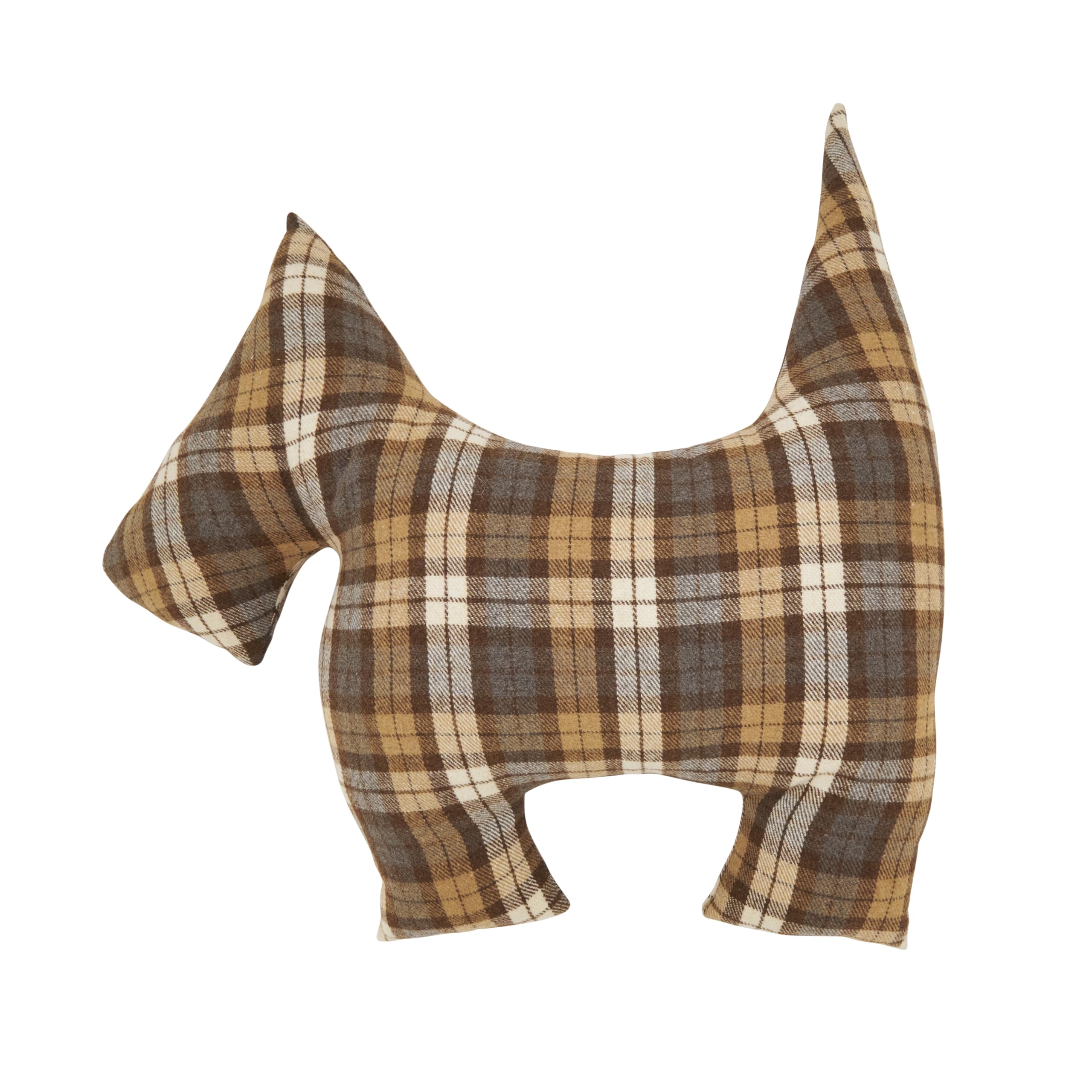 SARO LIFESTYLE Plaid Scotty Dog Poly Filled Throw Pillow