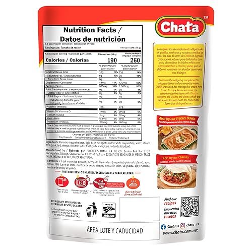 Miniatura 2 de Chata Frijoles refritos con chilorio de cerdo, 15.2 oz, paquete de 3