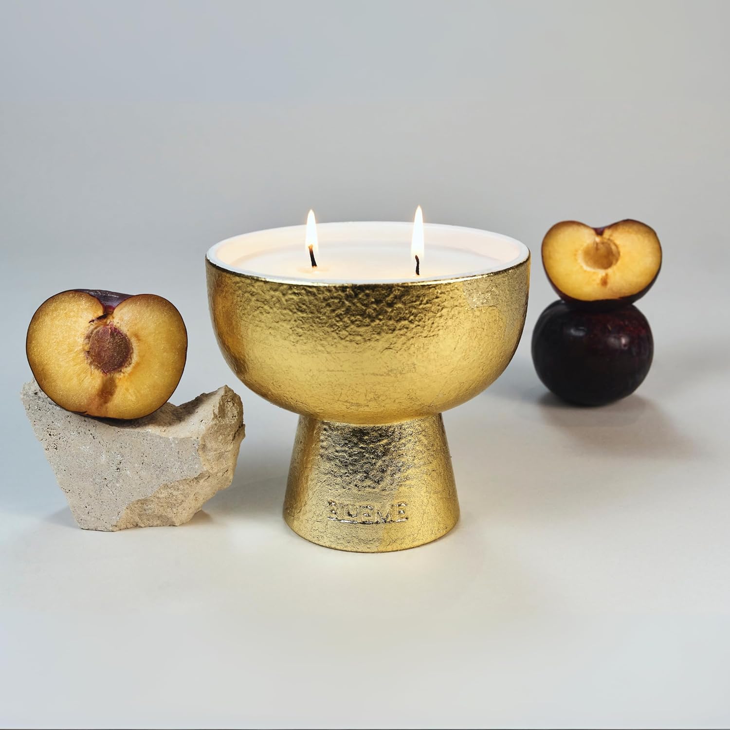 2025 Gold Holiday Candle | Joy - Black Plum & Cassis (Medium), Refillable Wellness, Essential Oil, Sustainable, Hand Finished, Hand Poured, Premium, Luxury Ceramic, Natural Cotton Wick, Soy-Wax Blend
