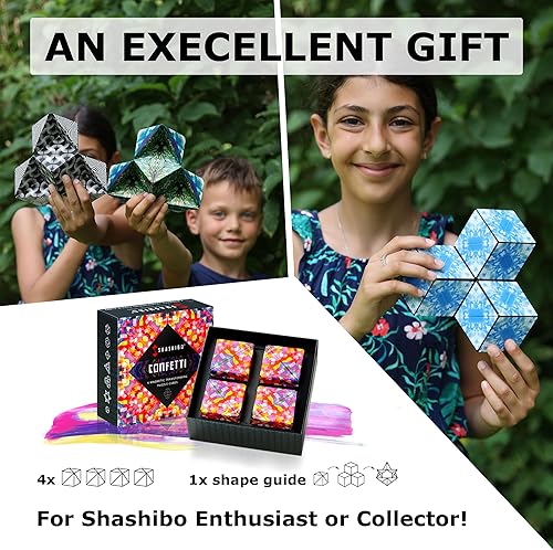 Miniatura 105 de Shashibo - Cubo que cambia de forma, juego para aliviar la ansiedad, con 36 imanes de tierras raras, premiado y patentado, extraordinario cubo
