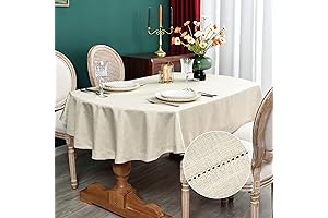 Farmhouse Oval Hemstitch Border Tablecloth: Rustic Elegance for Your Home