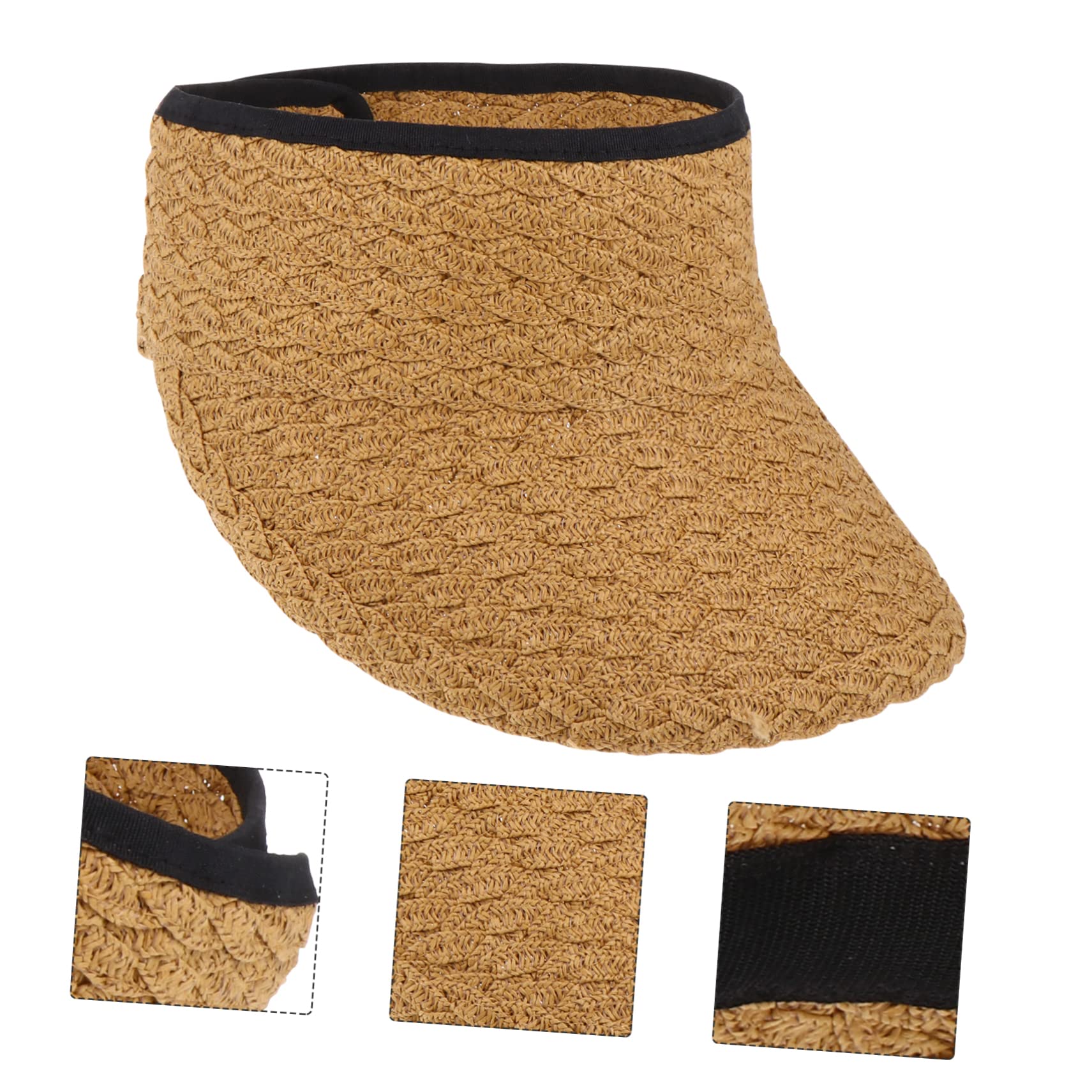 Sombrero de Copa vacío Sombrero de Pescador Plegable para el Sol Paraguas Playa Cool Exterior Gorra de protección Solar de para el Sol Khaki