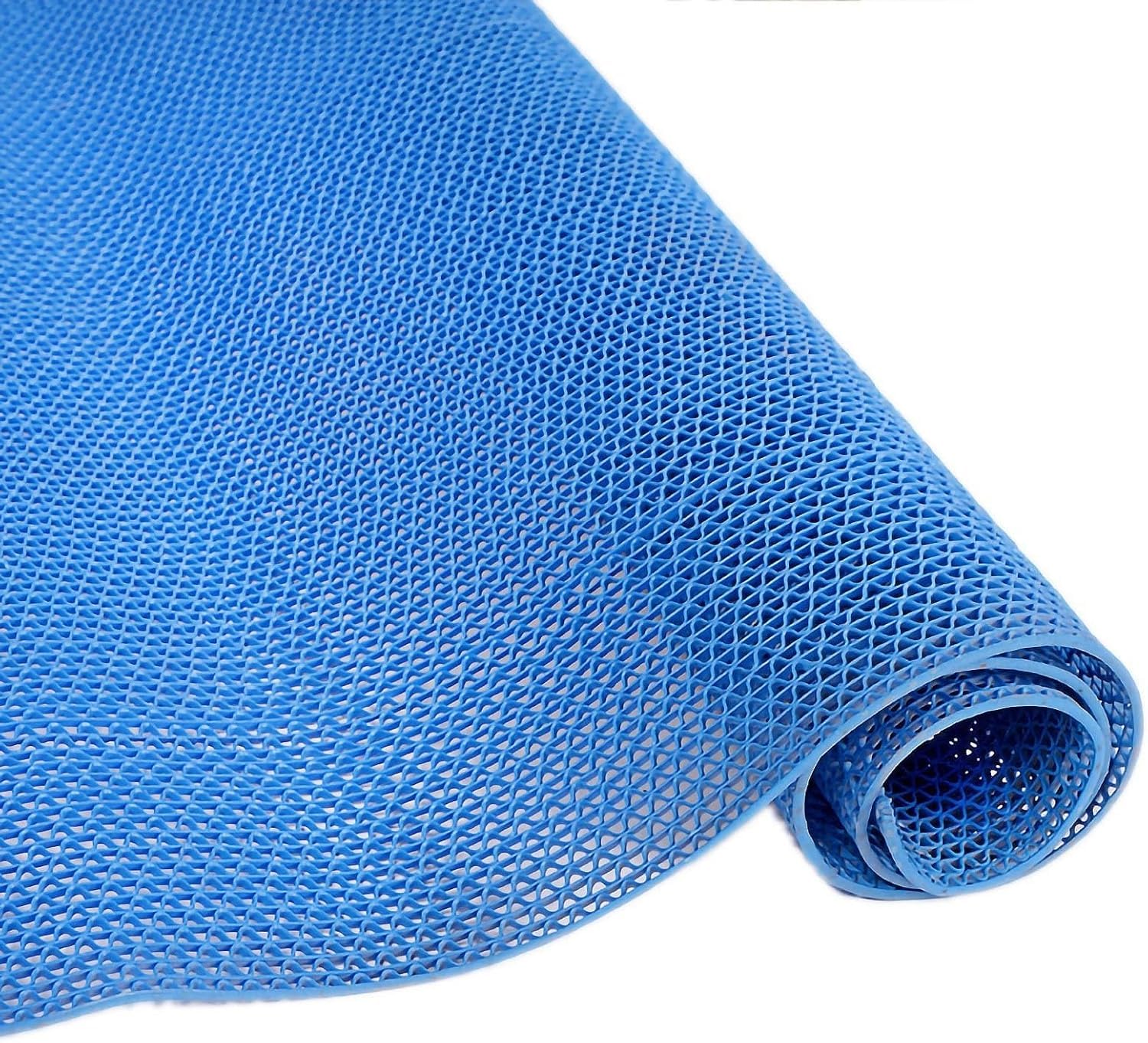 Hpthly Blue Drainage Non-Slip Mat 5Mm Thick Wet Area Floor Mat For Indoor And Outdoor Bathroom Swimming Pool, Can Be Cut,-120Cmx500cm