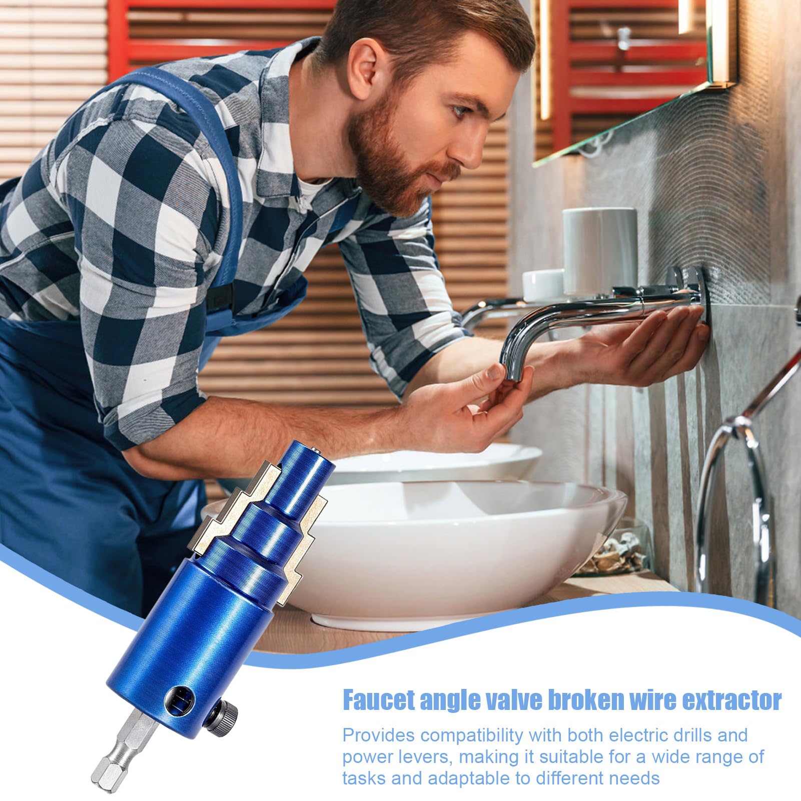 Utensile Estrazione Tubi per Trapano | Rimozione Rubinetto Strippato,Rimozione Bullone Rubinetto Portatile per Sostituzione Valvola Impianto Idrico Casa Cantiere