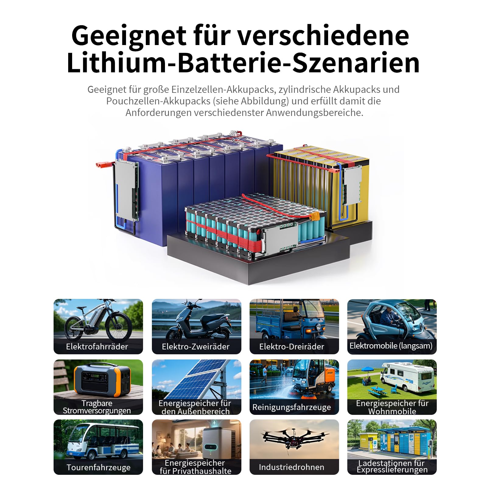 4S BMS 12,8V 100A LiFePO4 PCB-Schutzplatine mit Balancerleitung und NTC, gemeinsamem Anschluss, zehn Schutzfunktionen, Lithium-Eisenphosphat-Batteriemanagementsystem, LiFePO4 BMS