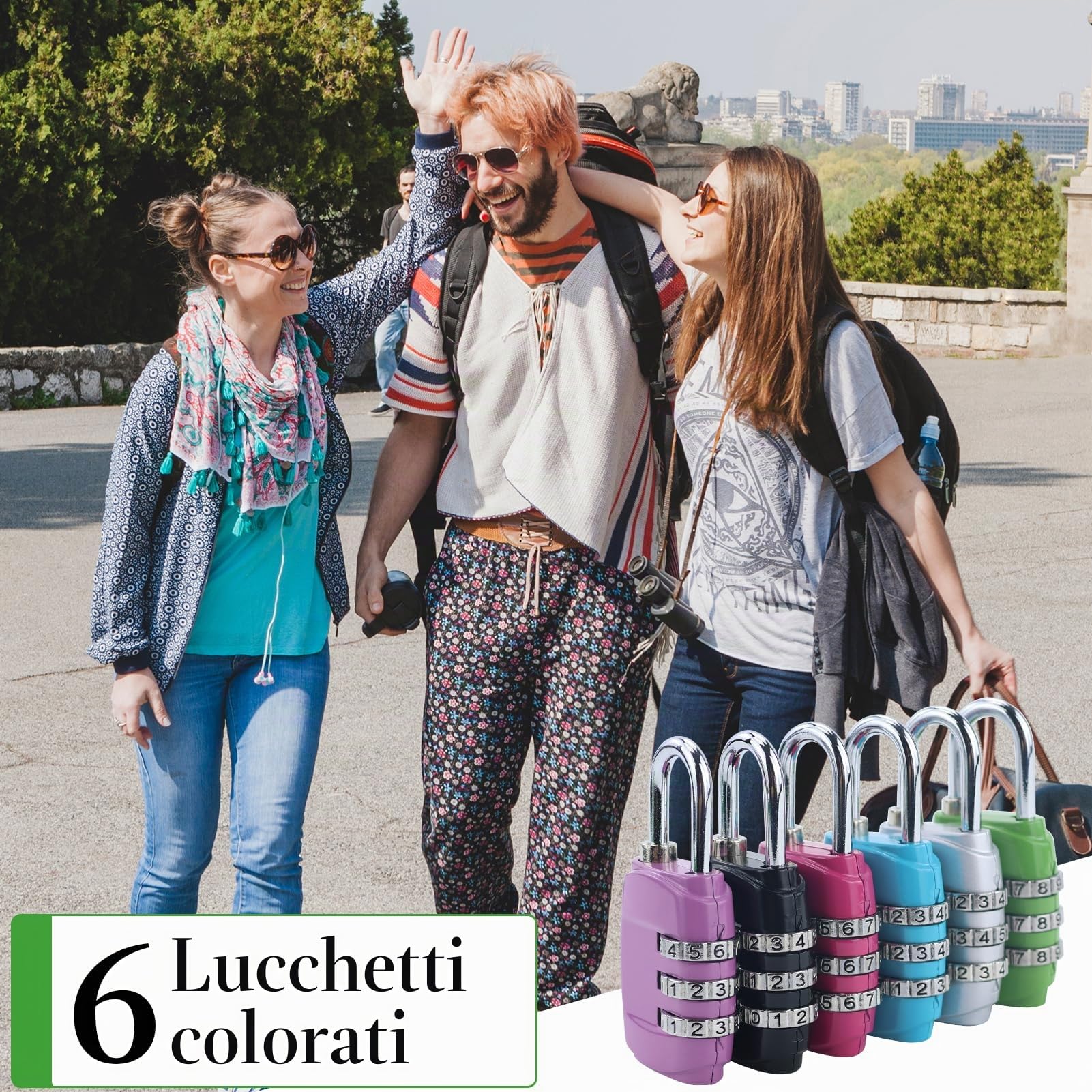 6 Pezzi Lucchetto Combinazione Piccolo, 3 Cifre Lucchetto Valigia Lucchetti Armadietto Palestra, Lucchetto con Combinazione per Bagagli Esterno Valigia Palestra
