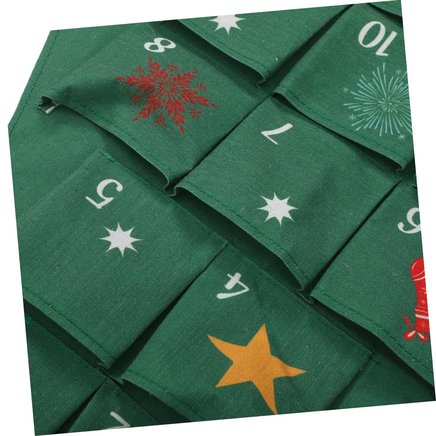 Calendario Avvento Riutilizzabile Appeso Forma di Albero Verde con Grandi in Cotone Lino Calendario Conto alla Rovescia Natalizio Fai da Te per Famiglie