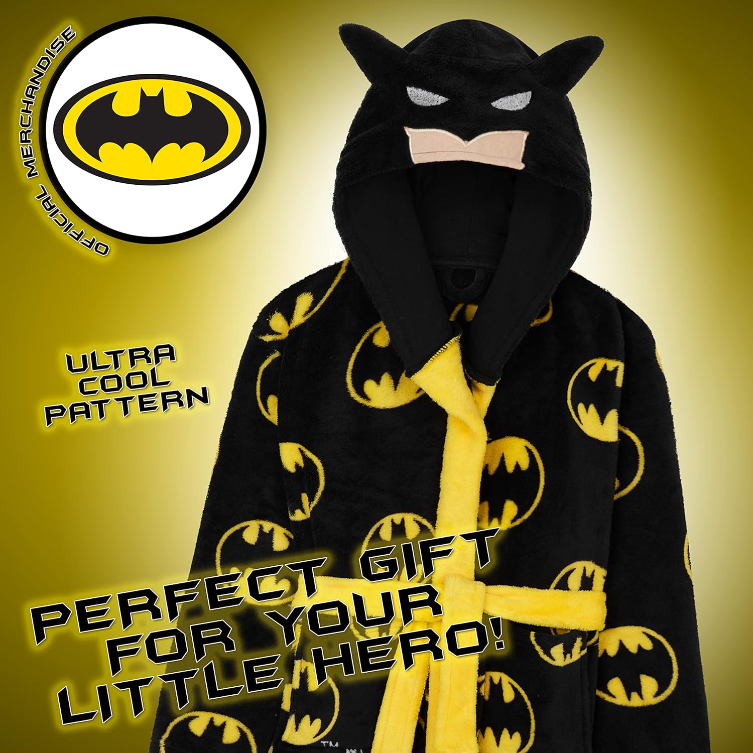 Robe De Nuit Batman DC Comics - Avec Capuche Masque 3D, Pour Enfants Et Ados, Multiple Tailles