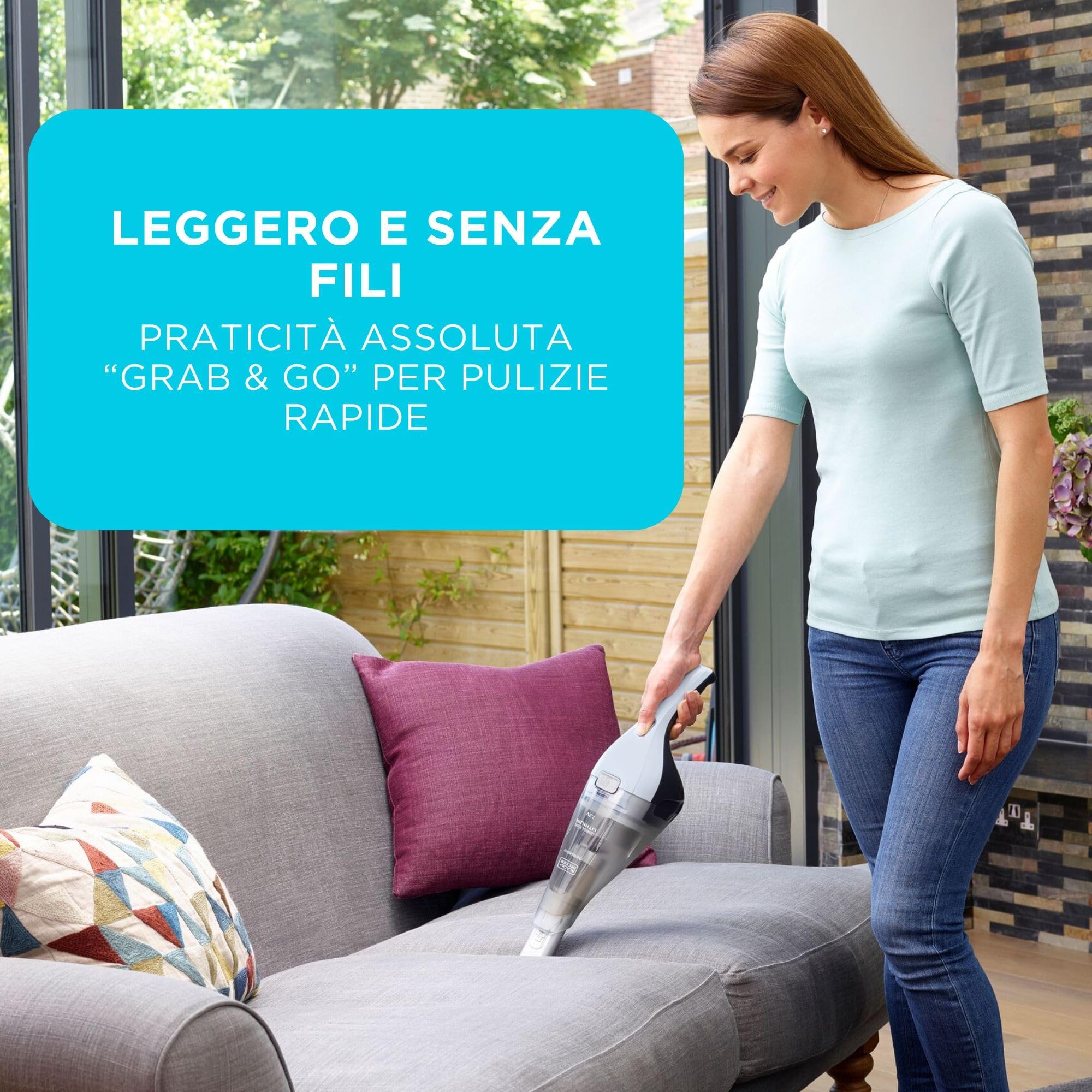 BLACK+DECKER dustbuster 7.2V (Batteria 2.0Ah) Aspirapolvere Portatile Senza Fili, Viola, NVC215W-QW - 3
