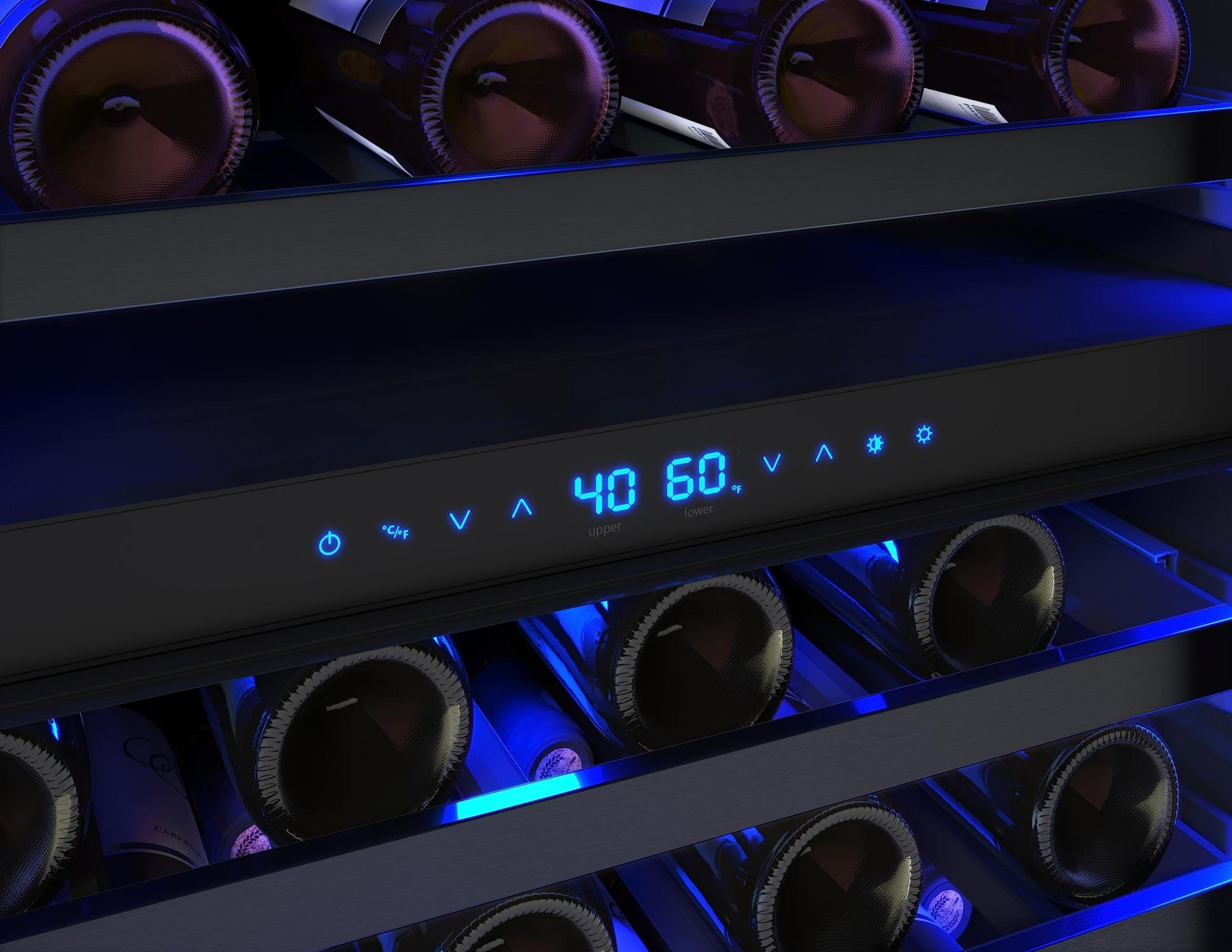 Zephyr Prw24c02c Presrv 24 Inch Wide 45 Bottle Capacity Built-In/Free Standing Dual Zone Wine Cooler With Vibration Dampening System - Stainless Steel on Fridge.com - View 3