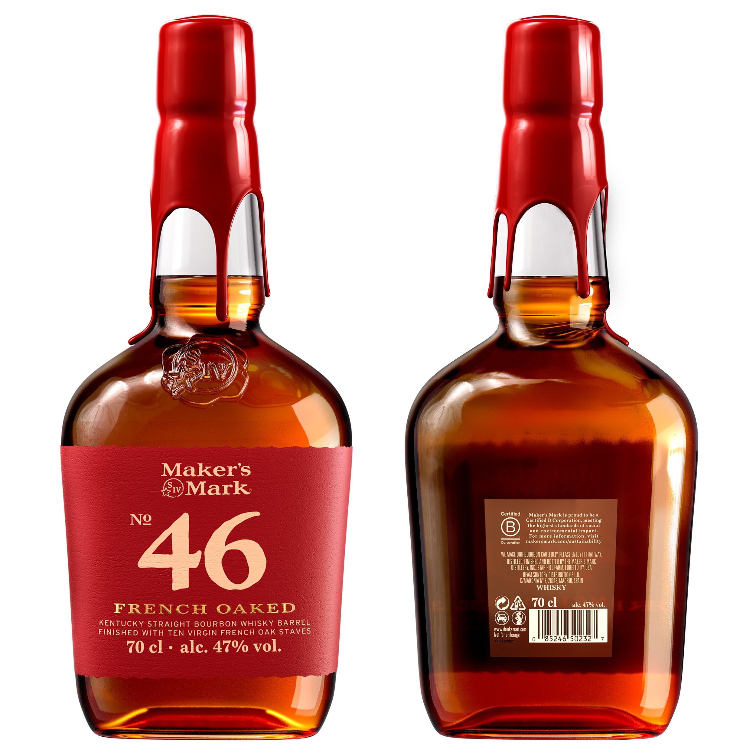 Maker's Mark 46 Kentucky Straight Bourbon Whisky - French Oak Barrel Finish - Rich Notes of Vanilla Caramel and Baking Spice - 70cl product thumbnail 3