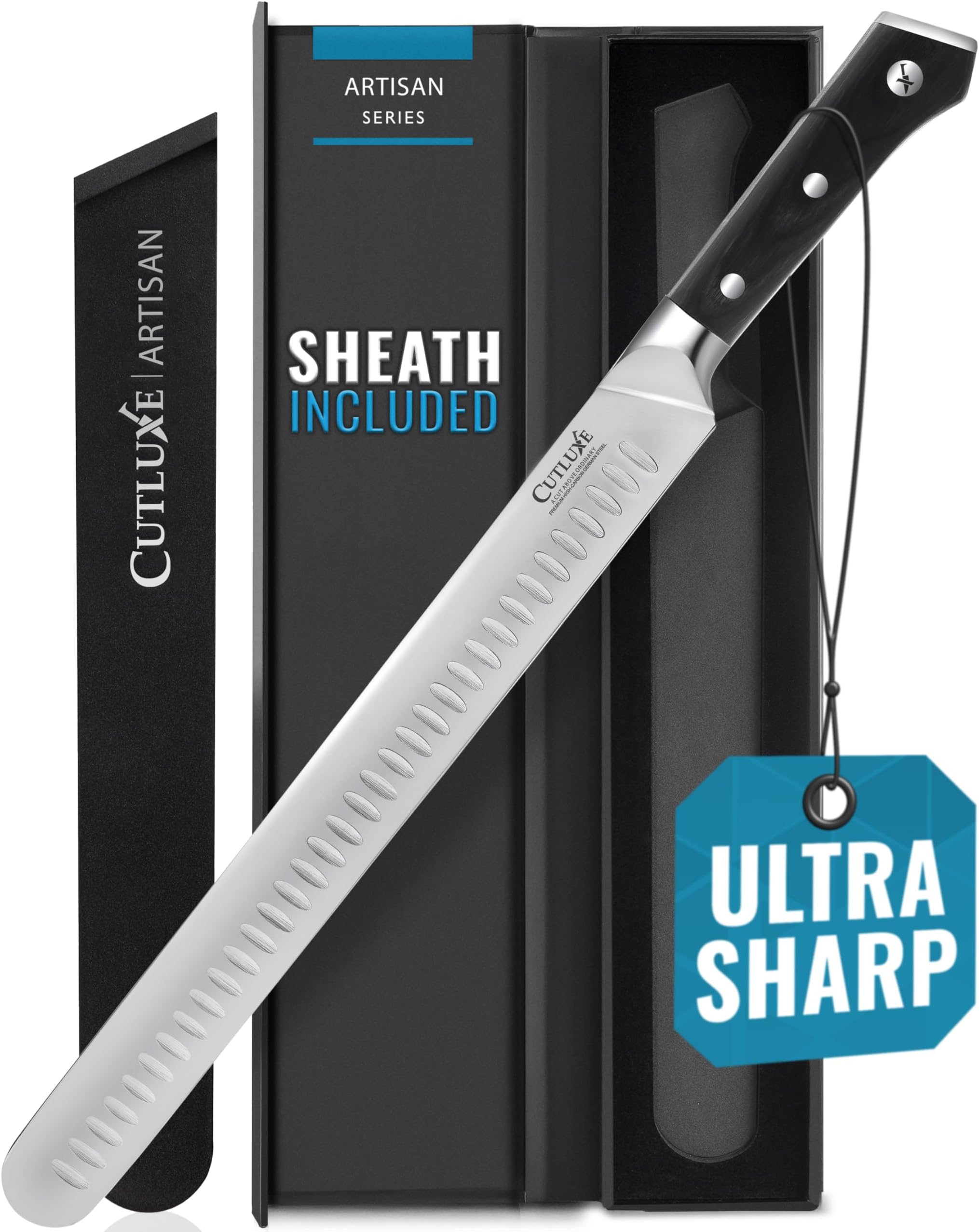 Couteau De Chasse Nieto Hercules Avec Manche En Corne De Cerf Et Lame Double Tranchant De 24 Cm