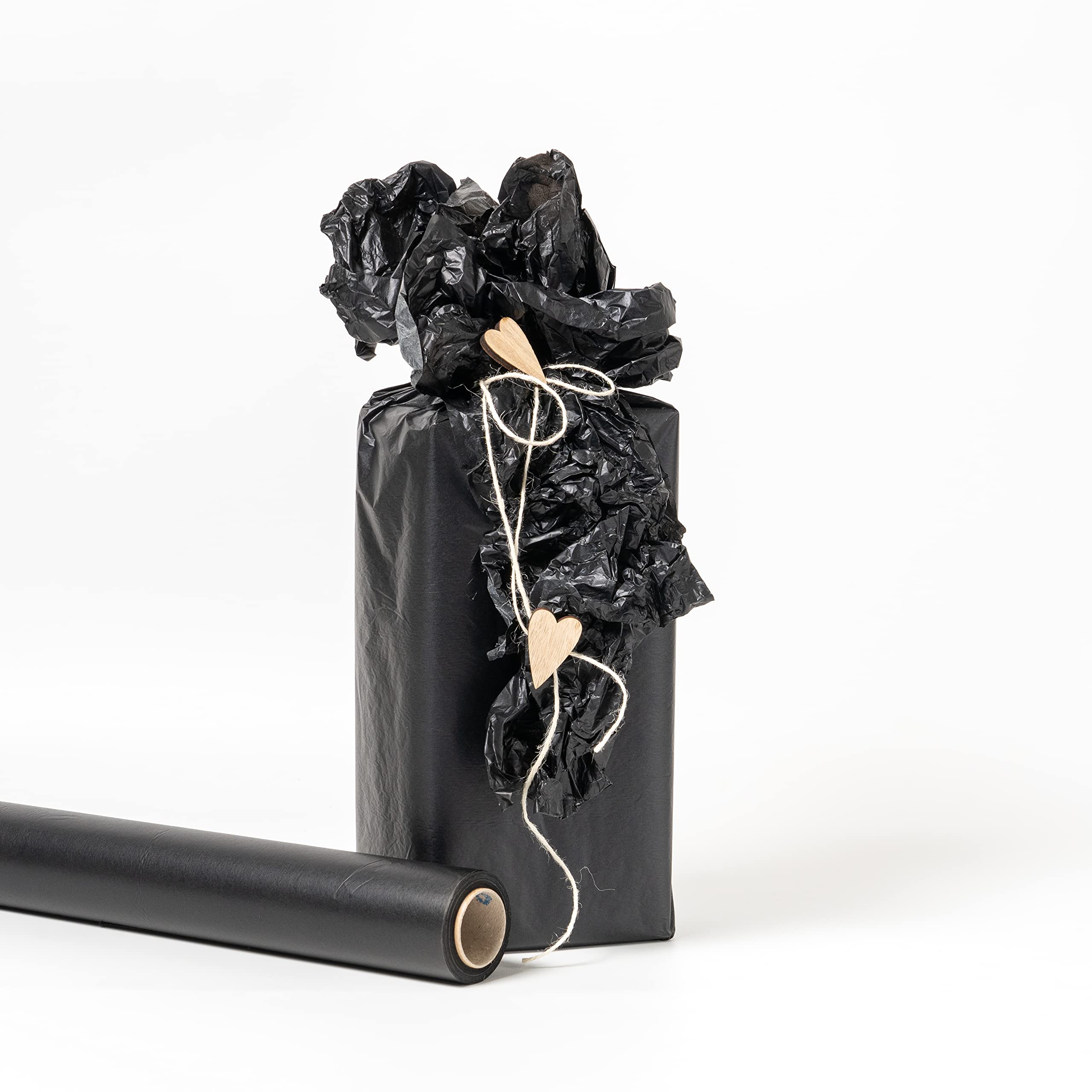 PAKOT – Rollo Papel Seda Negro 18 g – Bobina Grande 70 cm x 100 m – Papel Fino para Envolver Regalos, Manualidades y Packaging de Tiendas